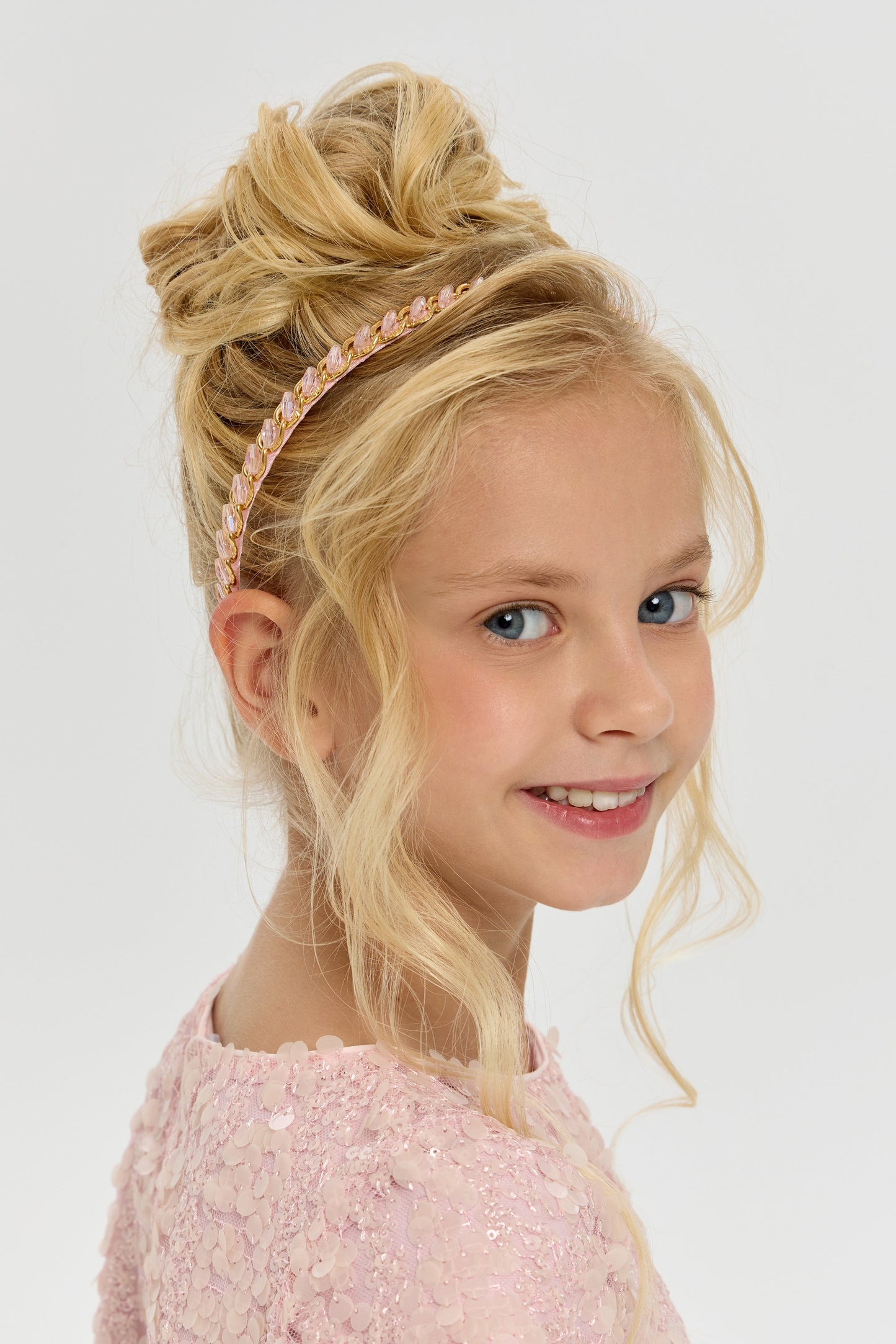 Pink and Gold Chain Designed Headband