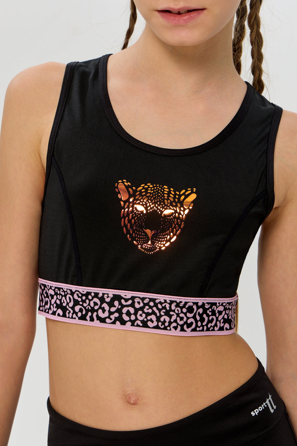 Crop Top Set Black with Shorts