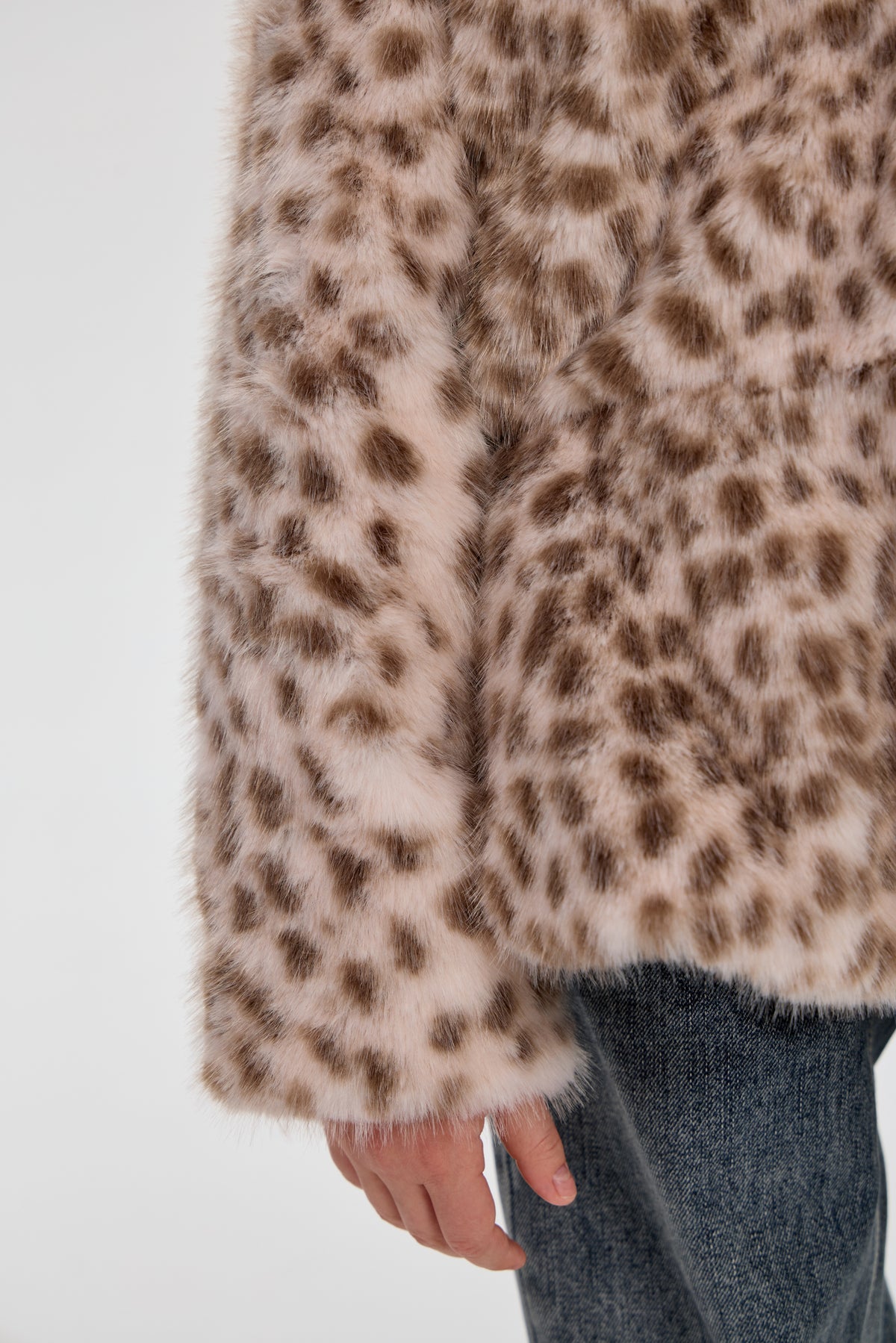 Leopard Coat (faux fur) with Hood for girl
