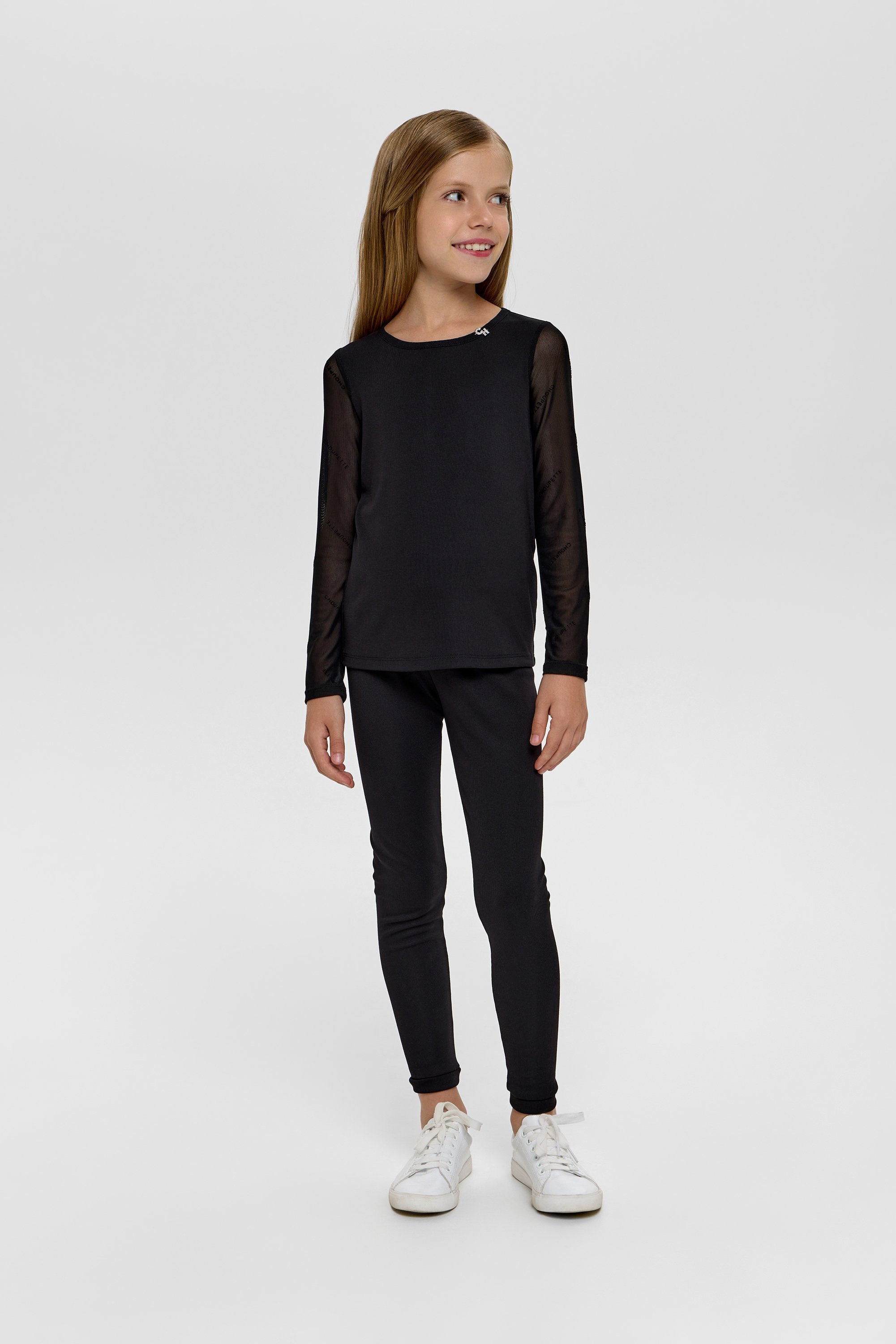 Elegant Black Combined Blouse
