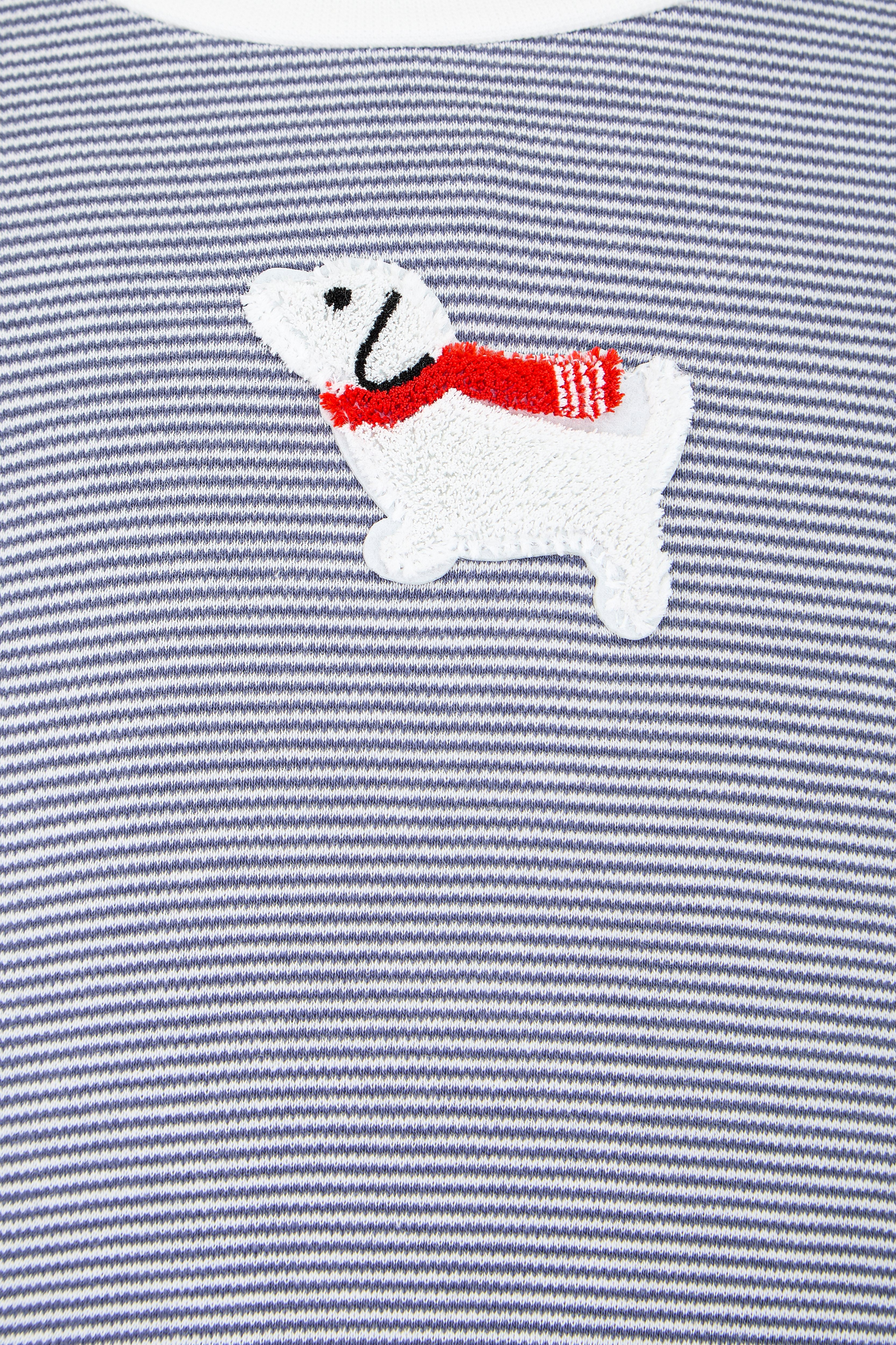 Doggy Applique Decorated T-shirt