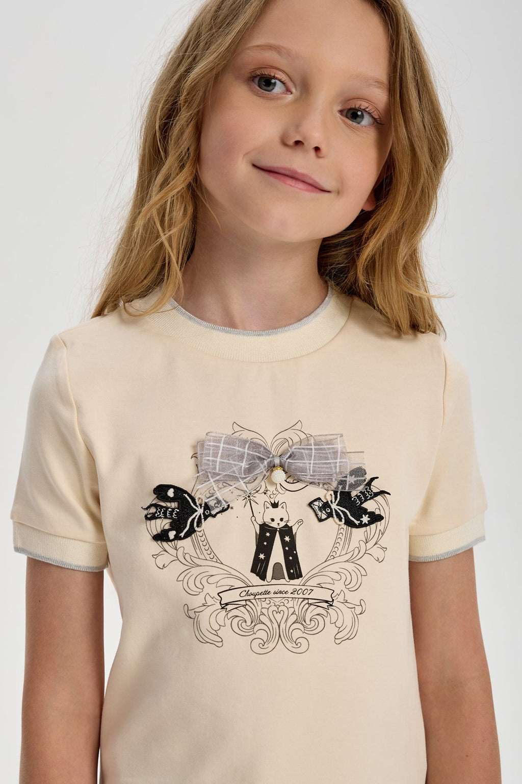 Bow Catty T-shirt for girls