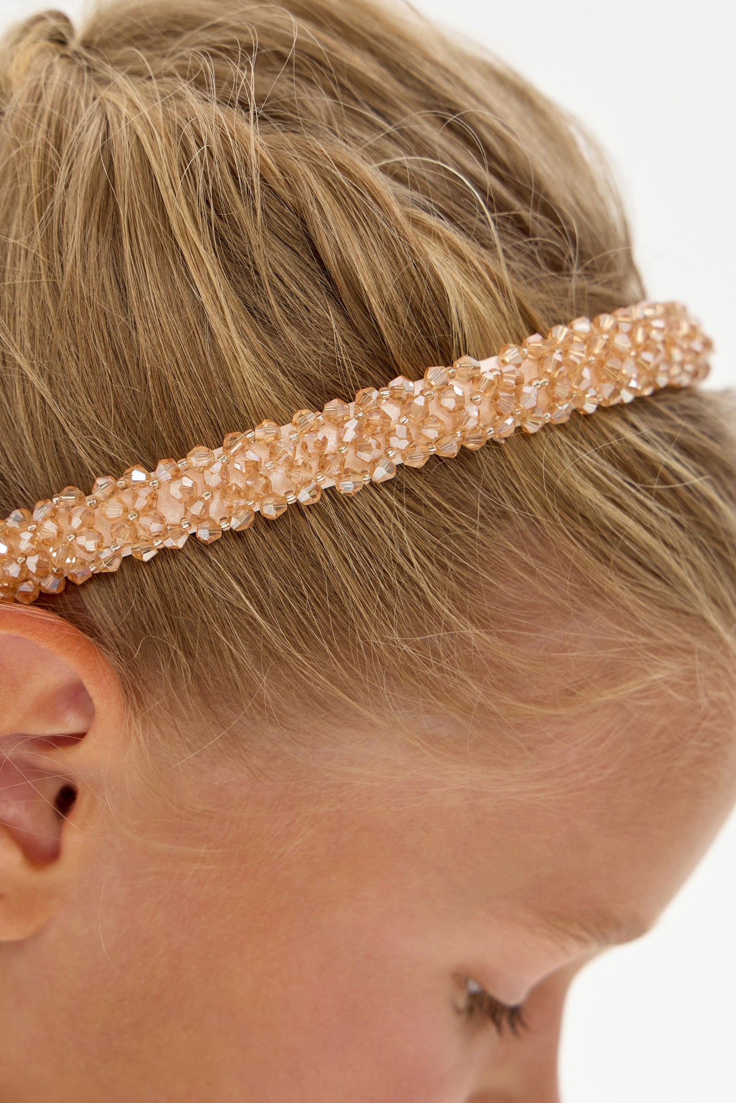 Pink Gold Rhinestones Headband