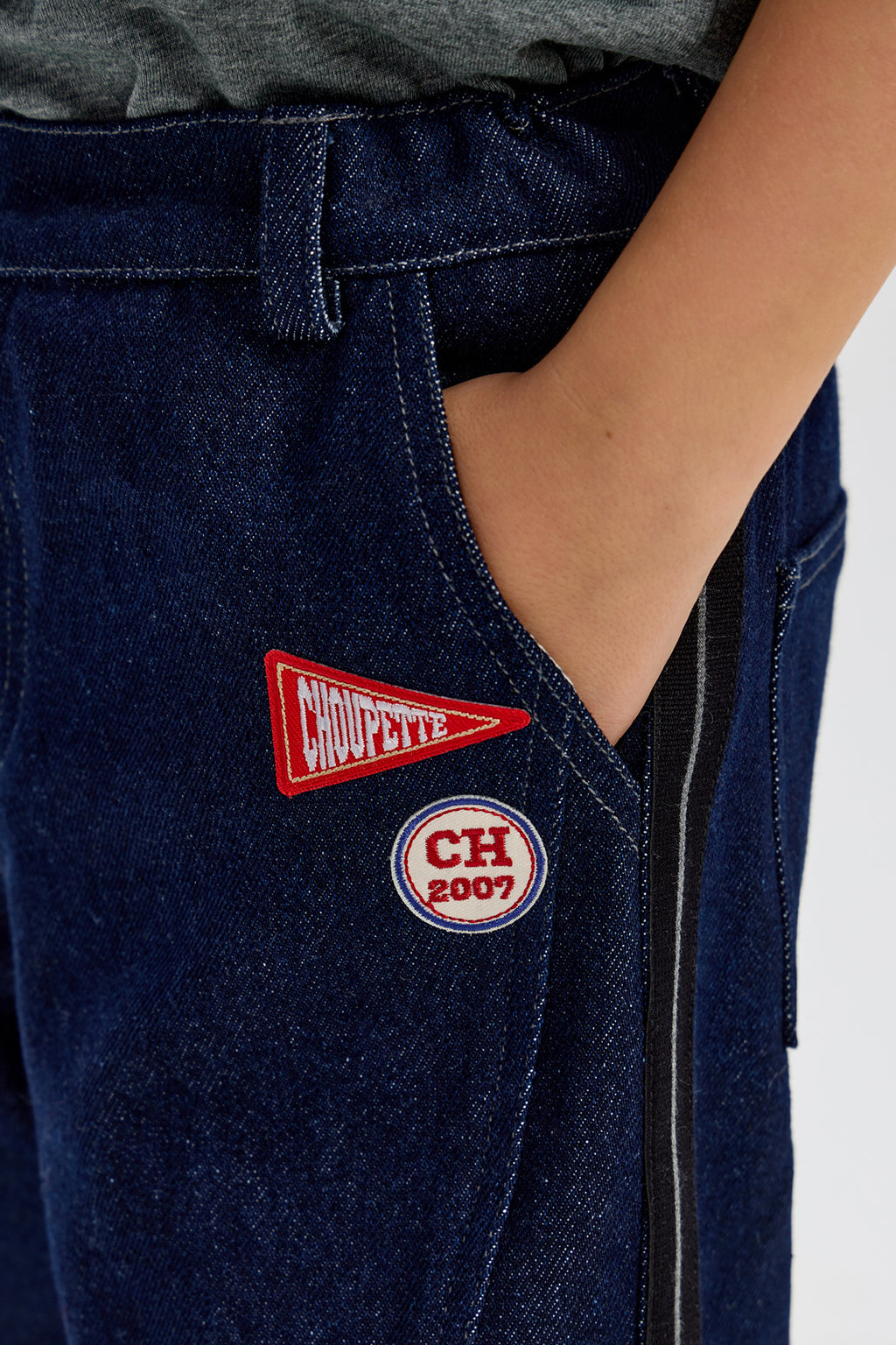 Stylish Denim Pants with stripes for boy