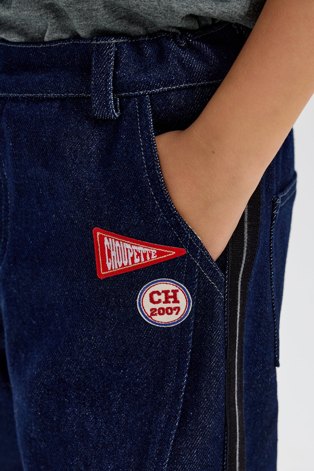 Stylish Denim Pants with stripes for boy