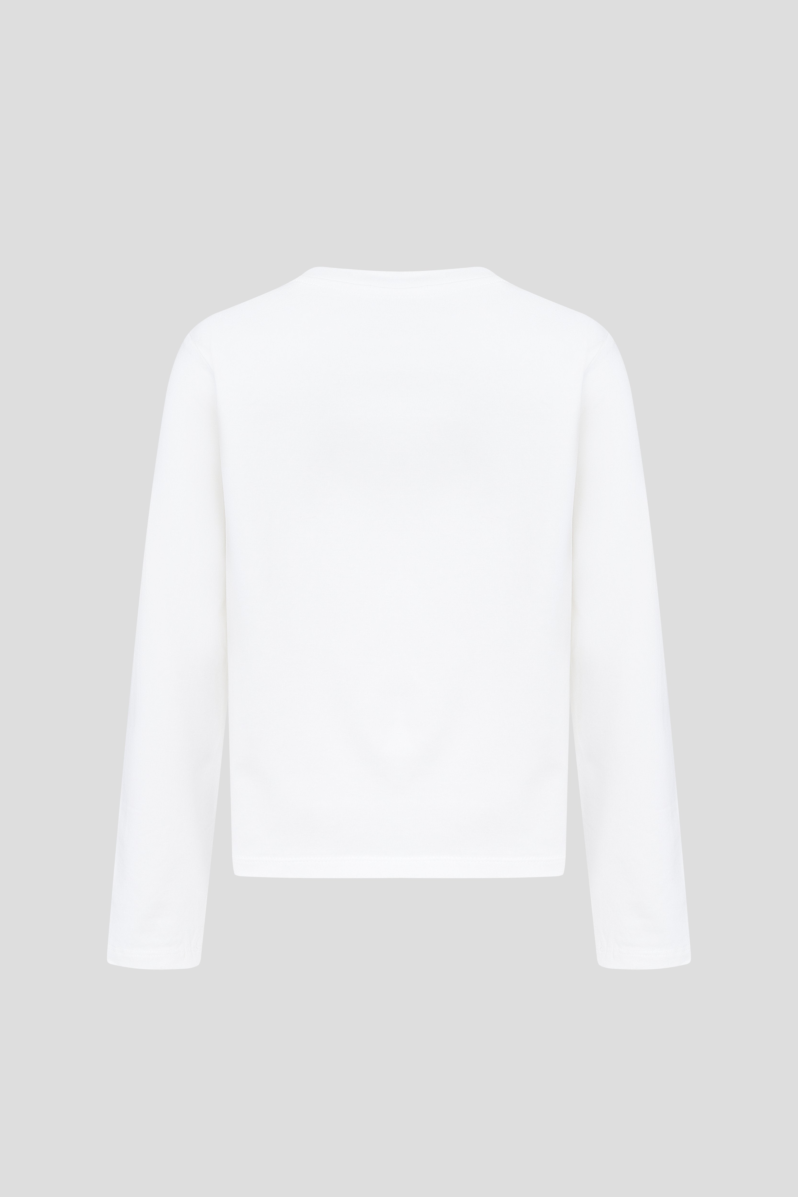 Long sleeve tee with a print of a girl with her hair loose