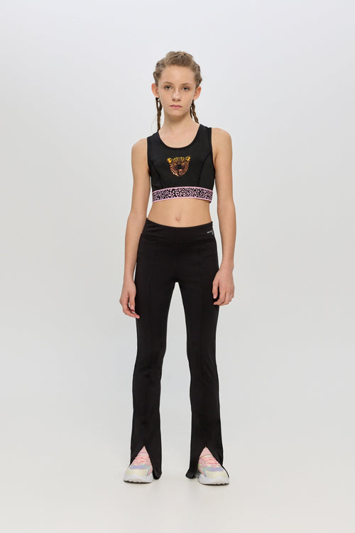 Black Bootcut Sports Pants