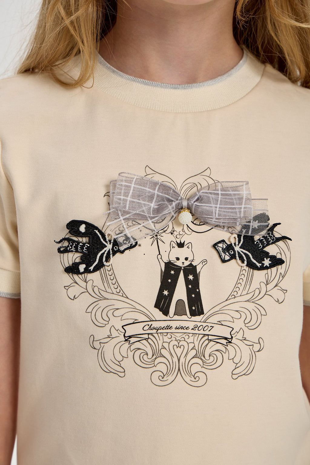 Bow Catty T-shirt for girls