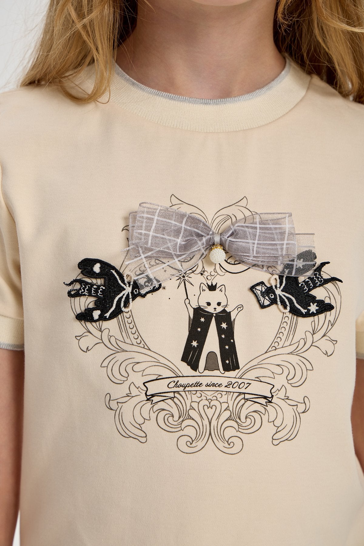 Bow Catty T-shirt for girls