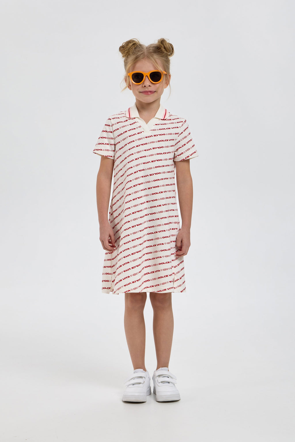 Branded Print Polo Dress