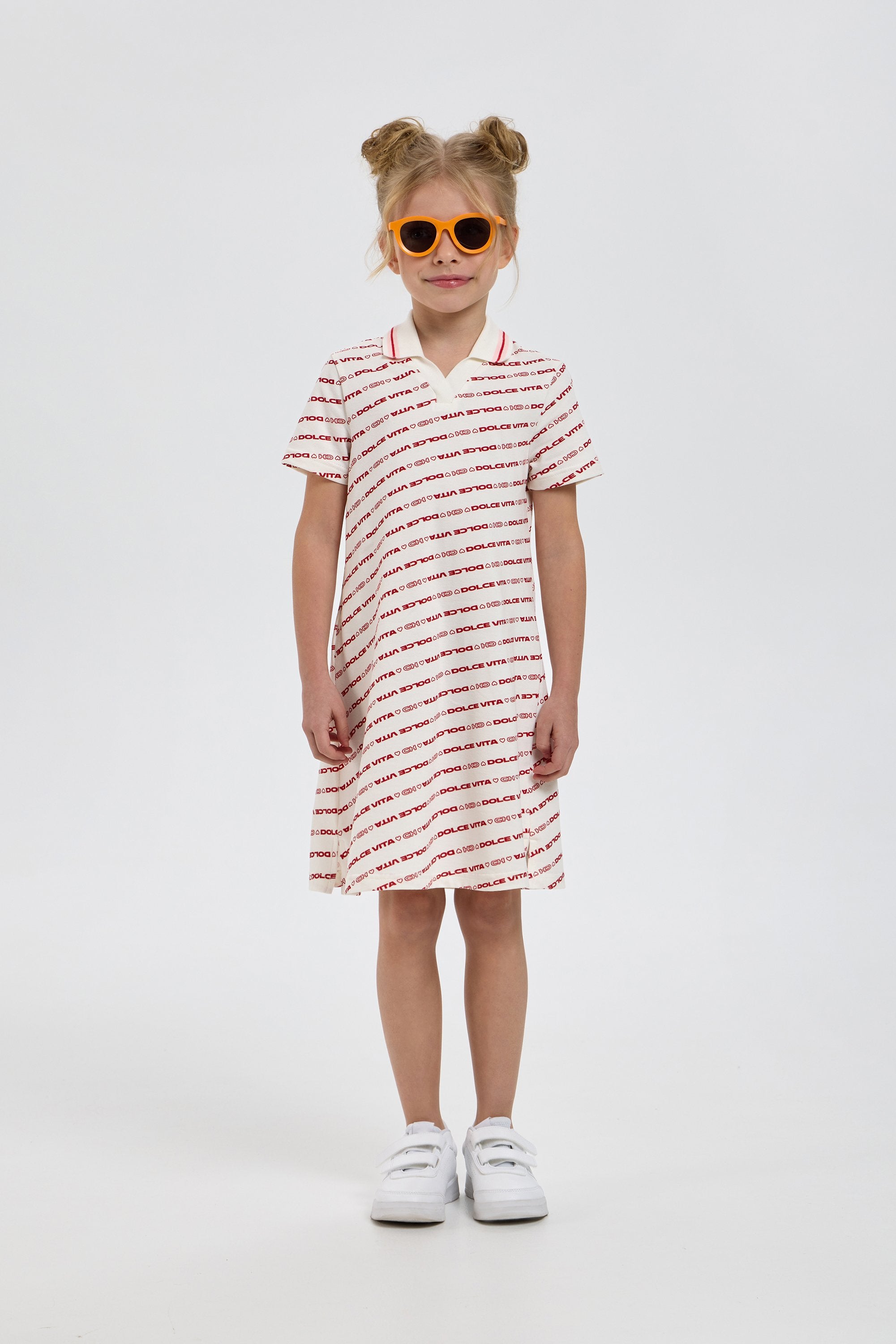 Branded Print Polo Dress