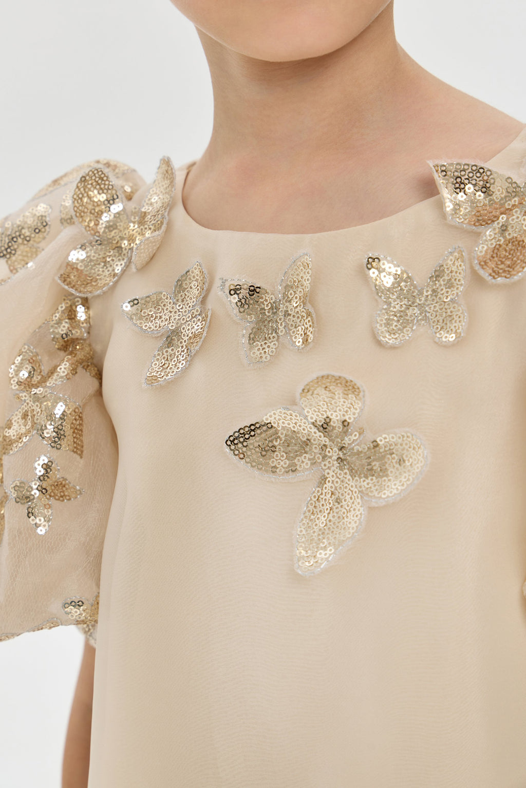 3D Butterflies Sequins Decorated Dress