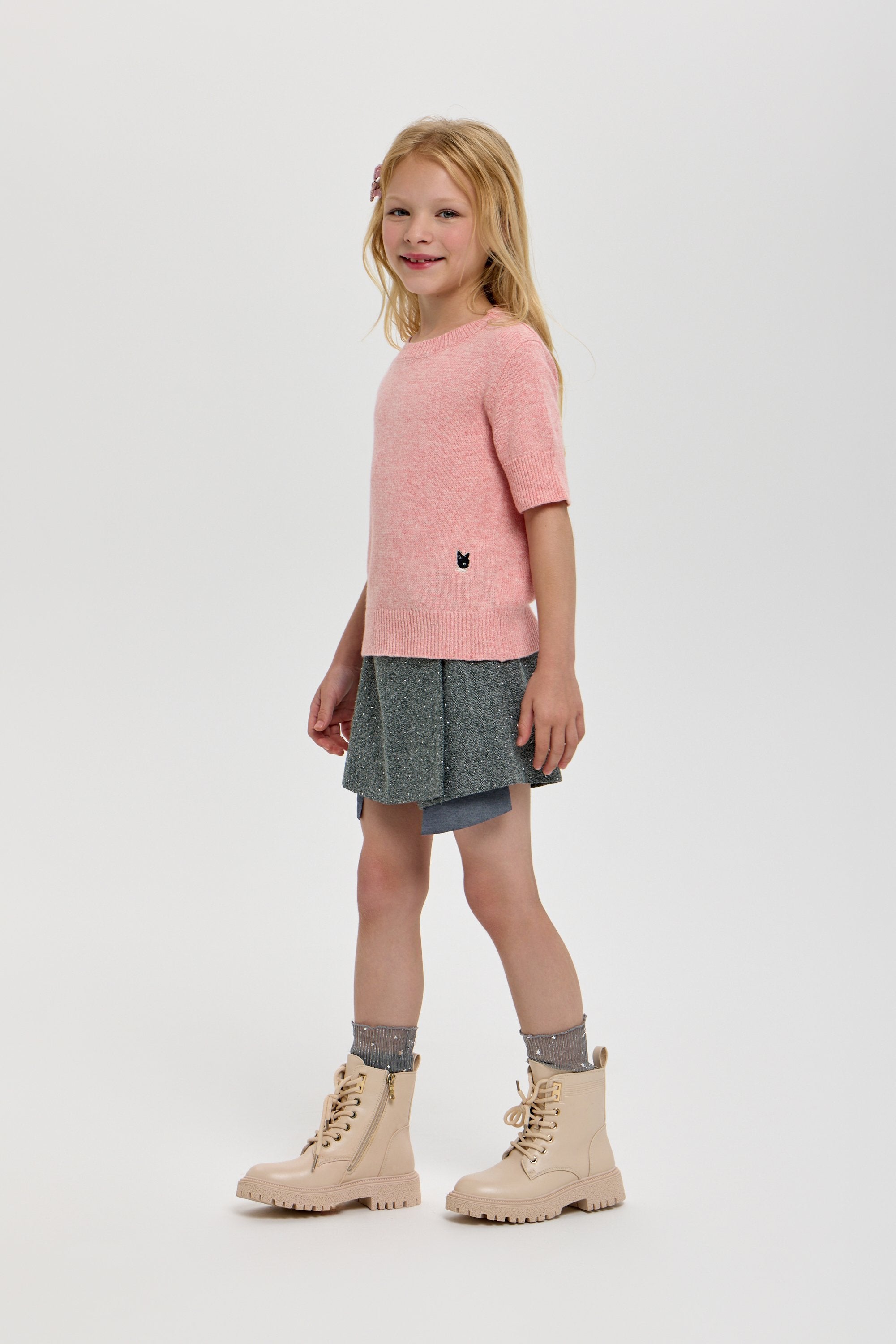 Knitted Sweatshirt, peach