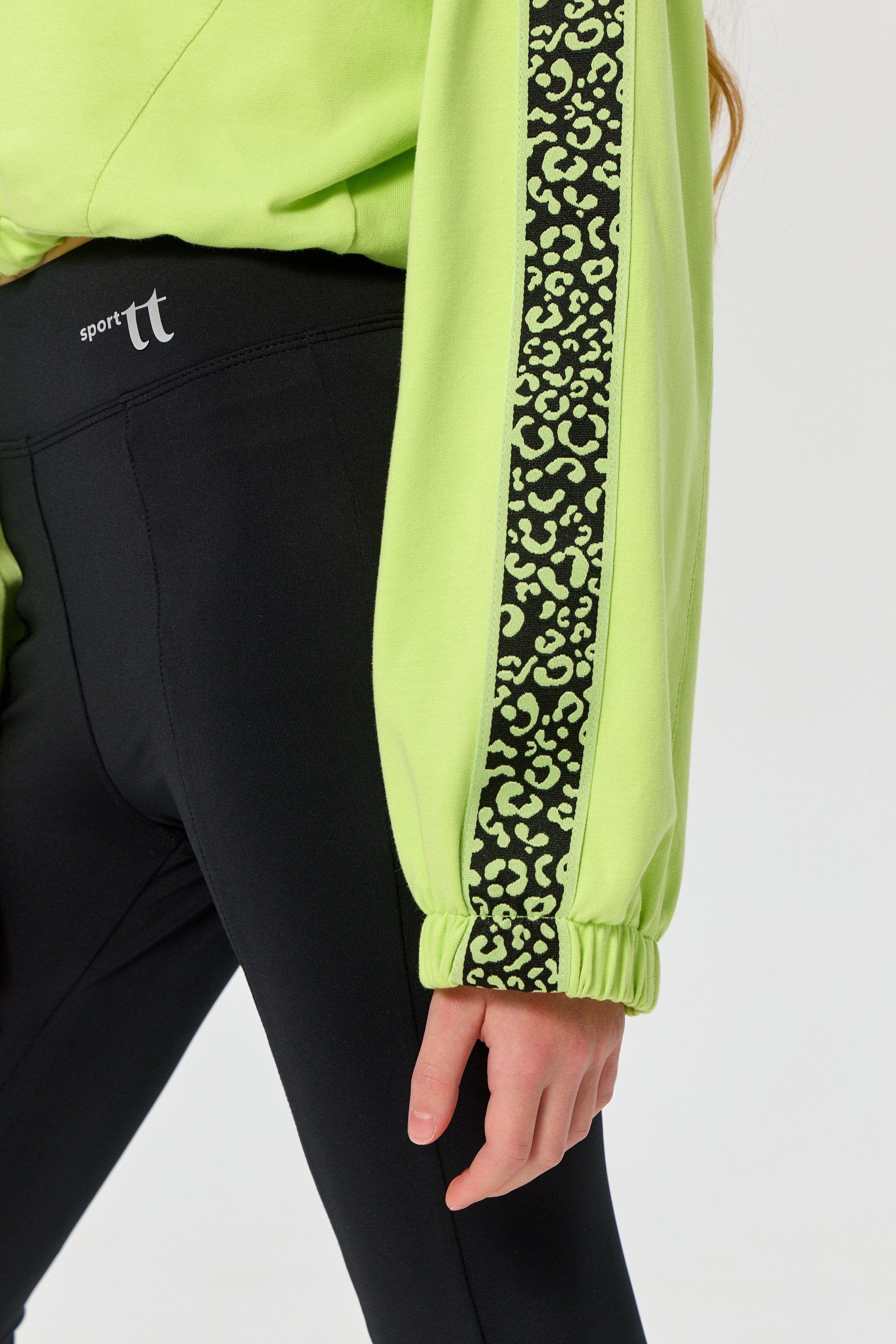 Sports Set Green Jacket and Black Leggings