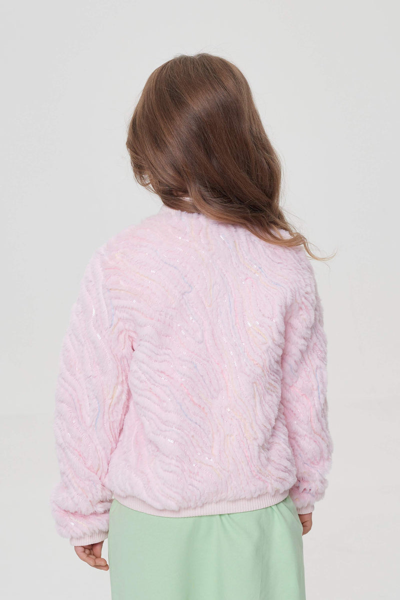 Sequins Faux Fur Jacket
