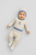Teddy Knitted Cotton Set (body, pants & cap) for baby boy