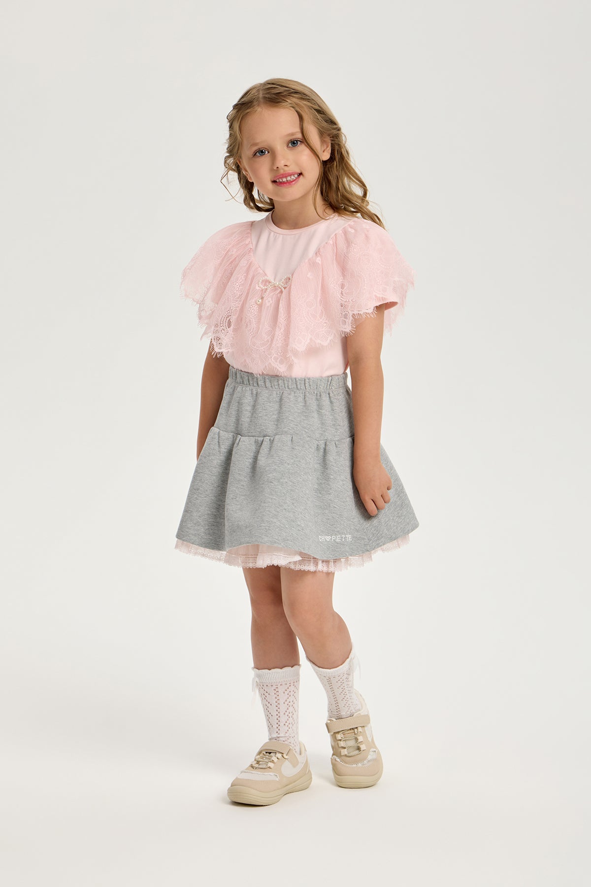 Elegant Cotton Can-can Skirt with Laces