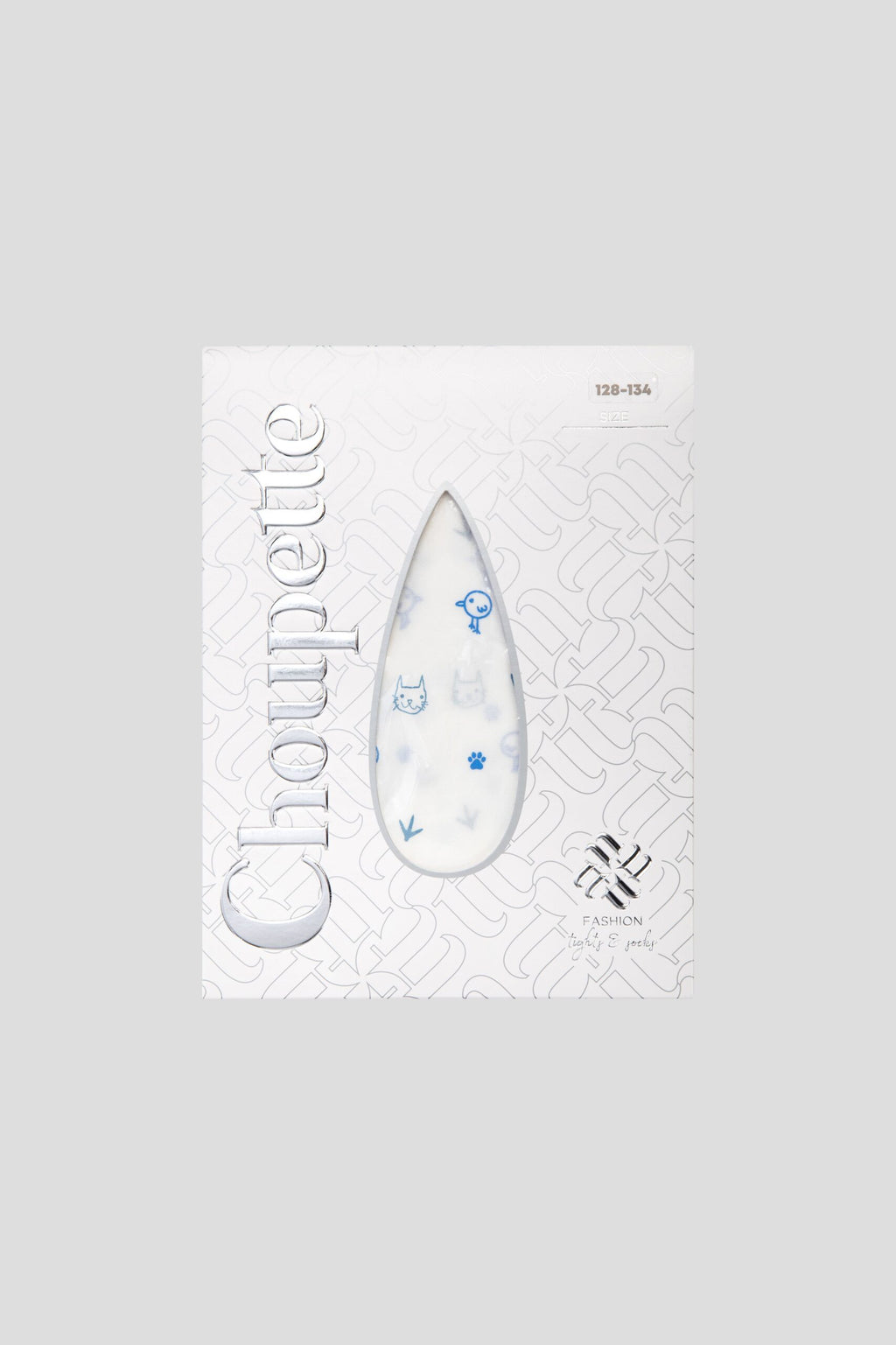 White Tights with Blue Animals