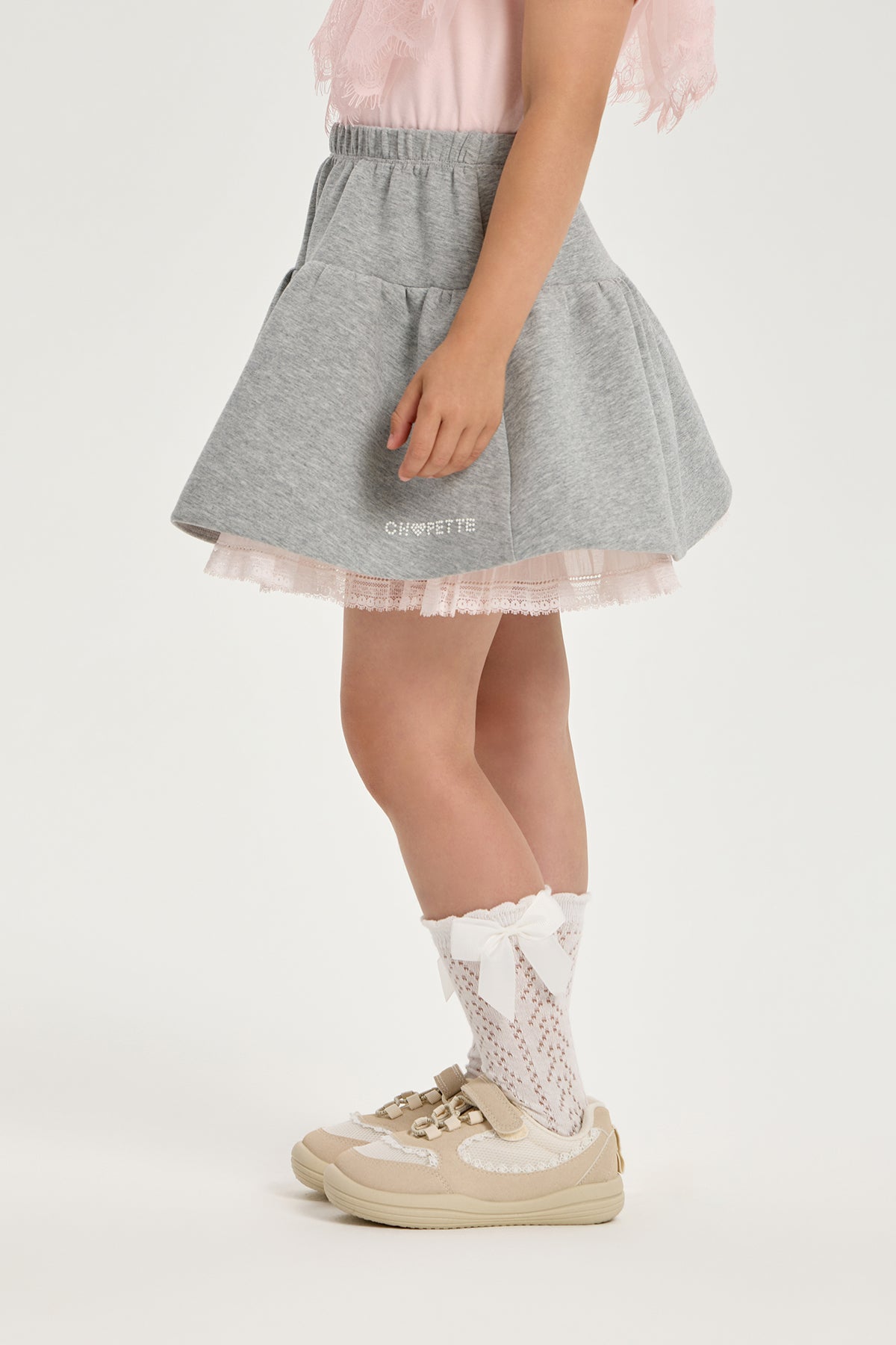 Elegant Cotton Can-can Skirt with Laces