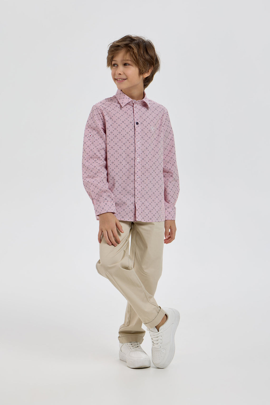 Elegant Coral Shirt with Print