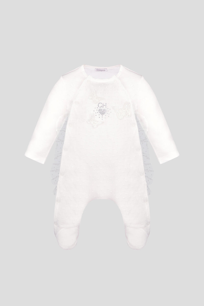 Lace Butterfly Decorated Set ( Overall and Bonnet )