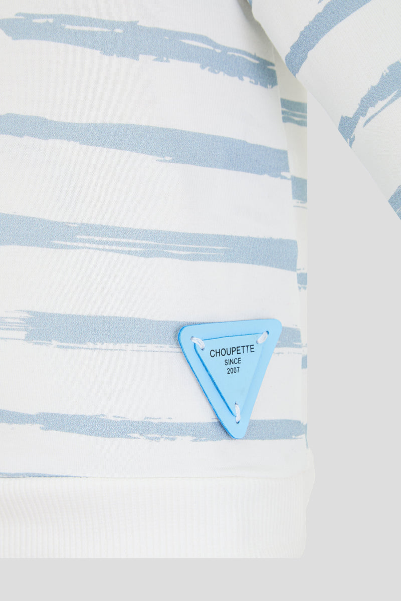 Sweatshirt, striped ecru