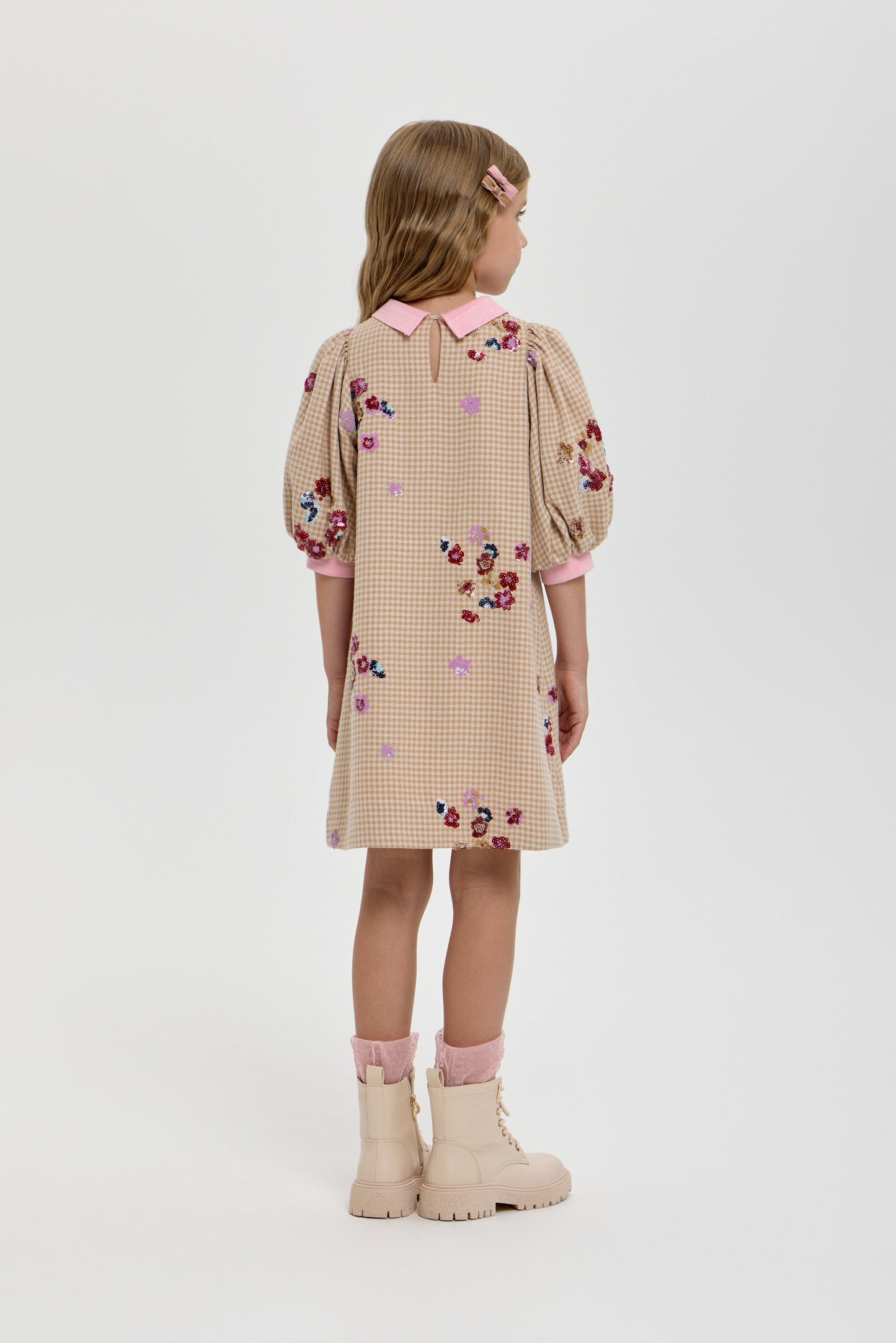 Elegant Flowers Embroidered Dress
