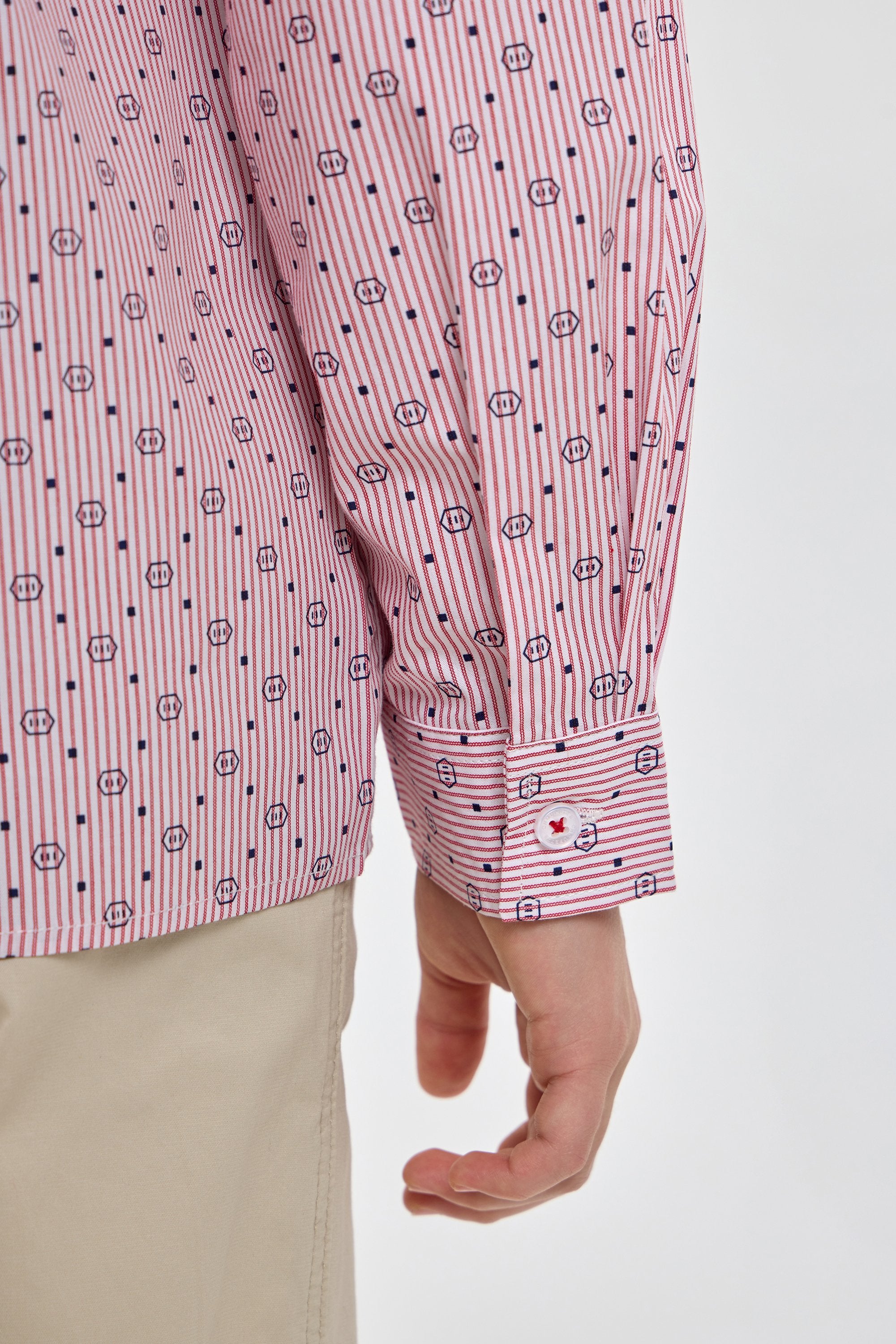 Elegant Coral Shirt with Print