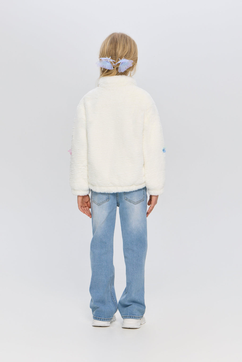 Soft Fur bomber jacket with butterflies