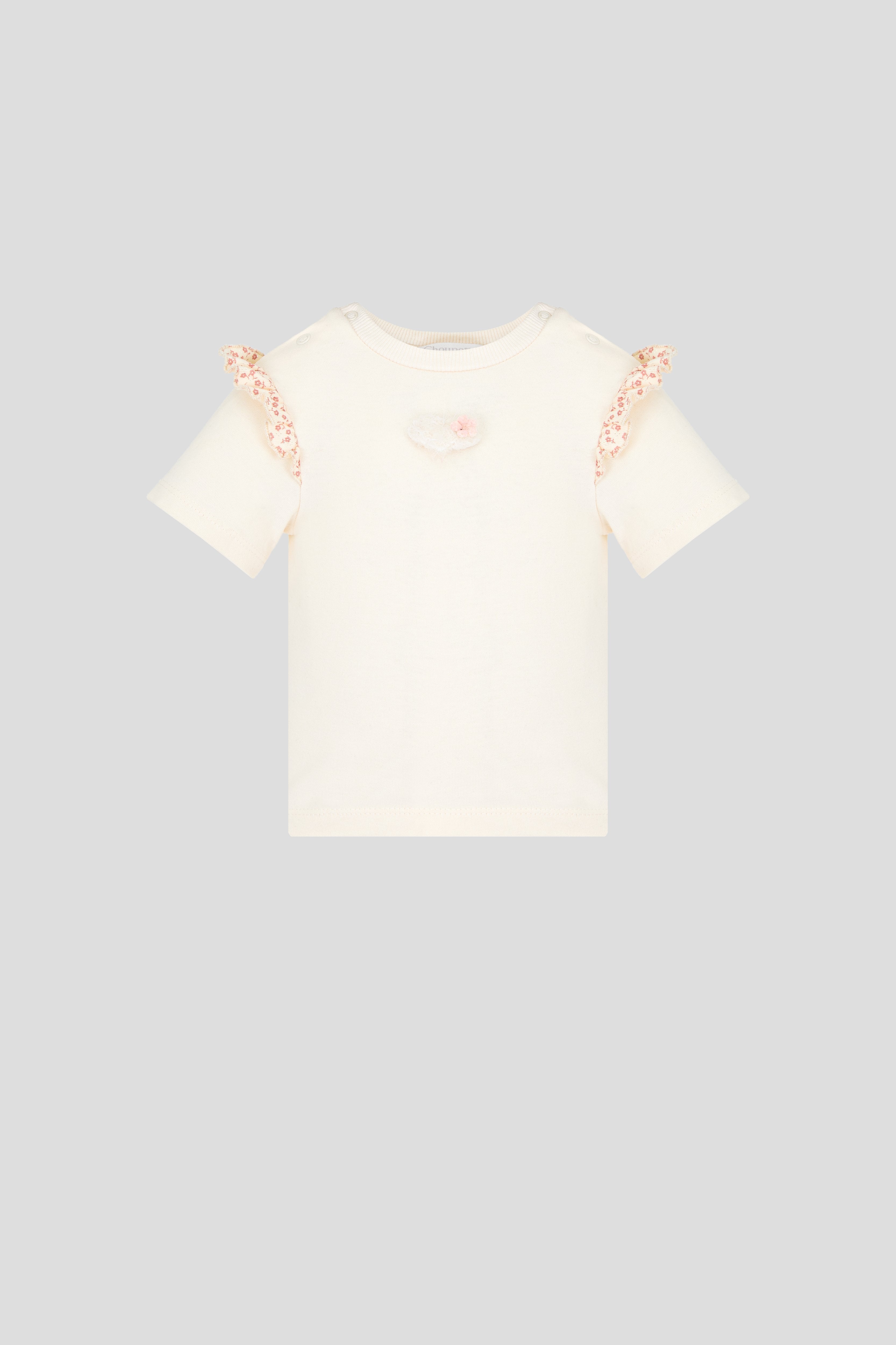 T-Shirt with Floral Frills