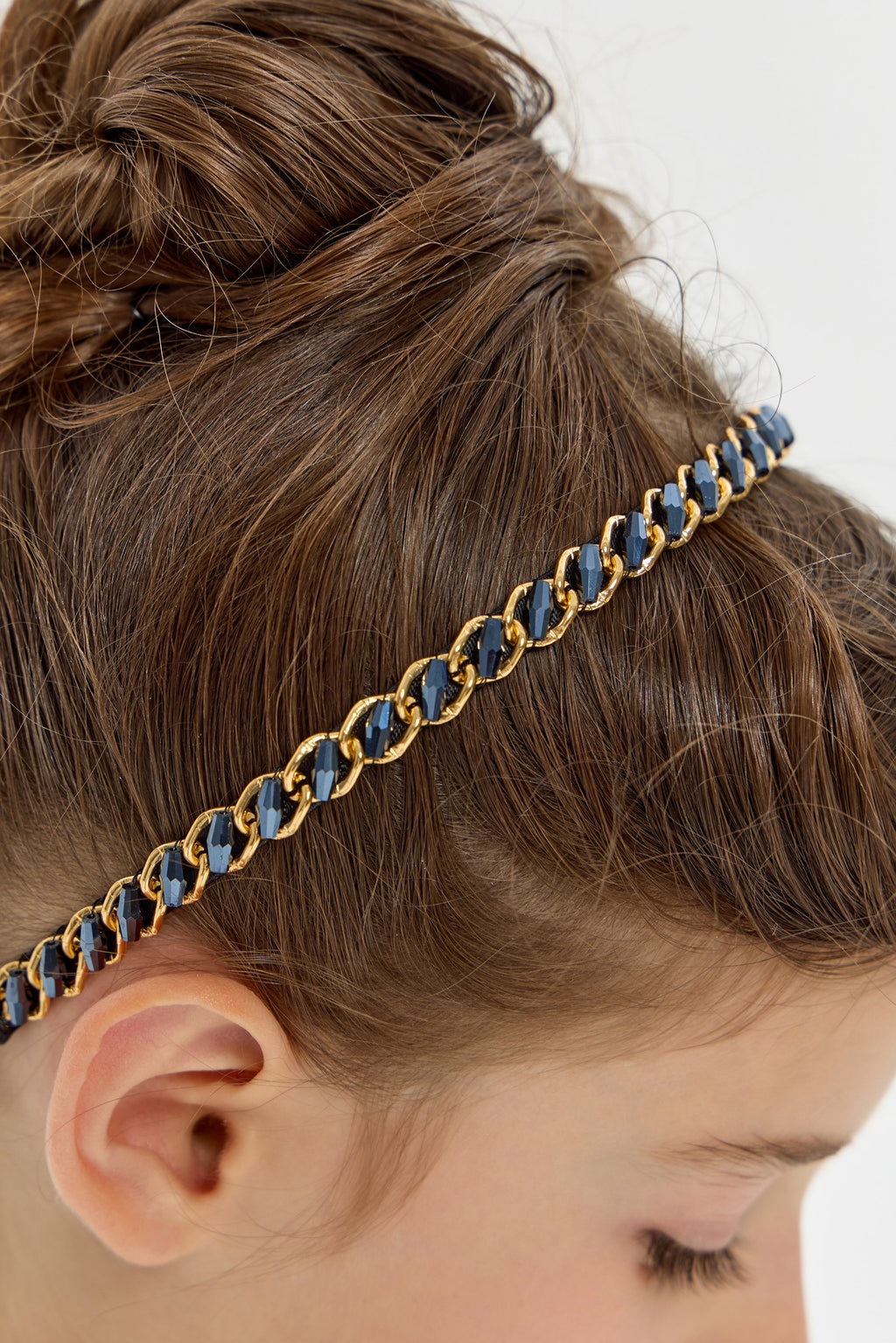 Black and Golden Chain Designed Headband