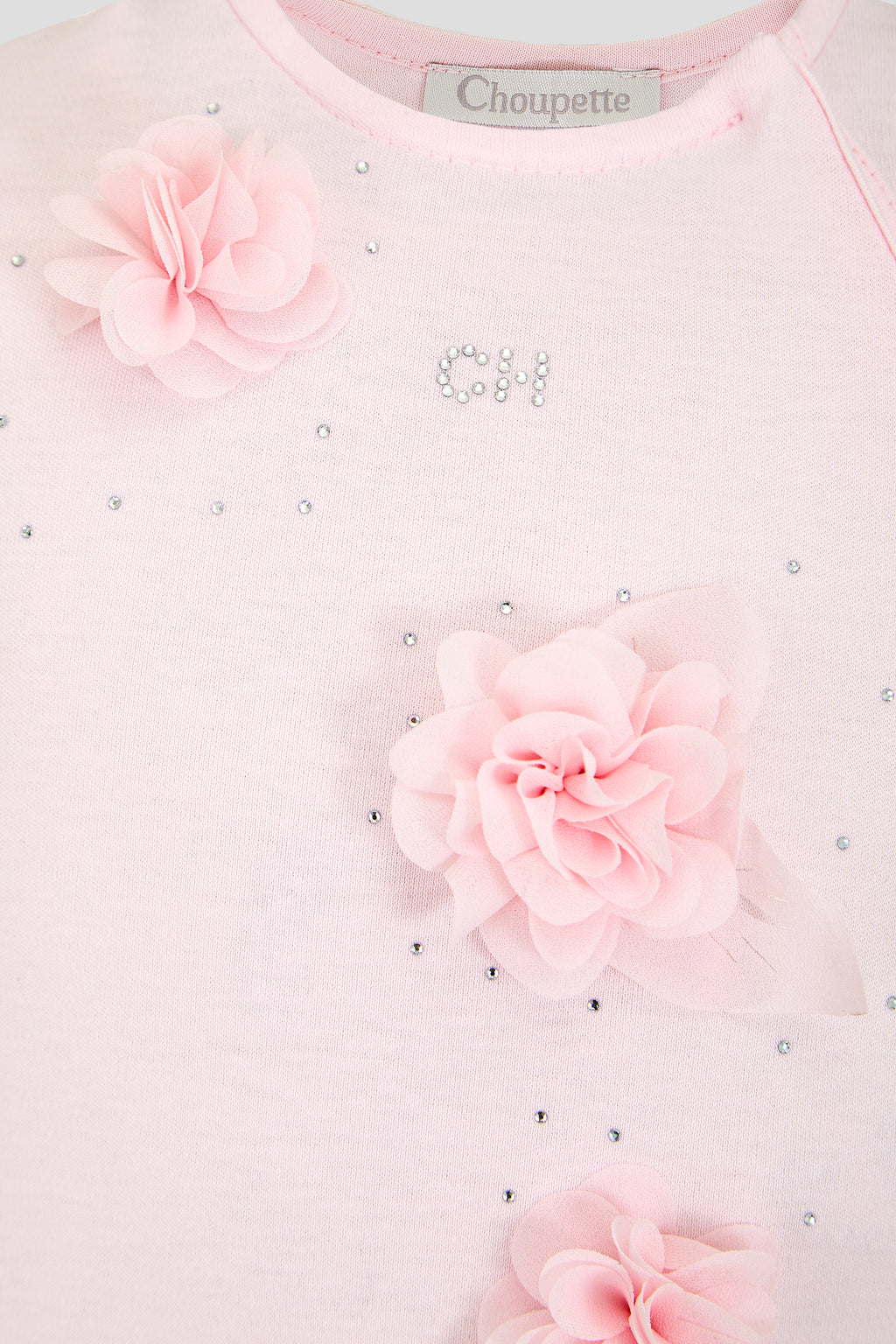 Overall with 3D flowers for baby girl
