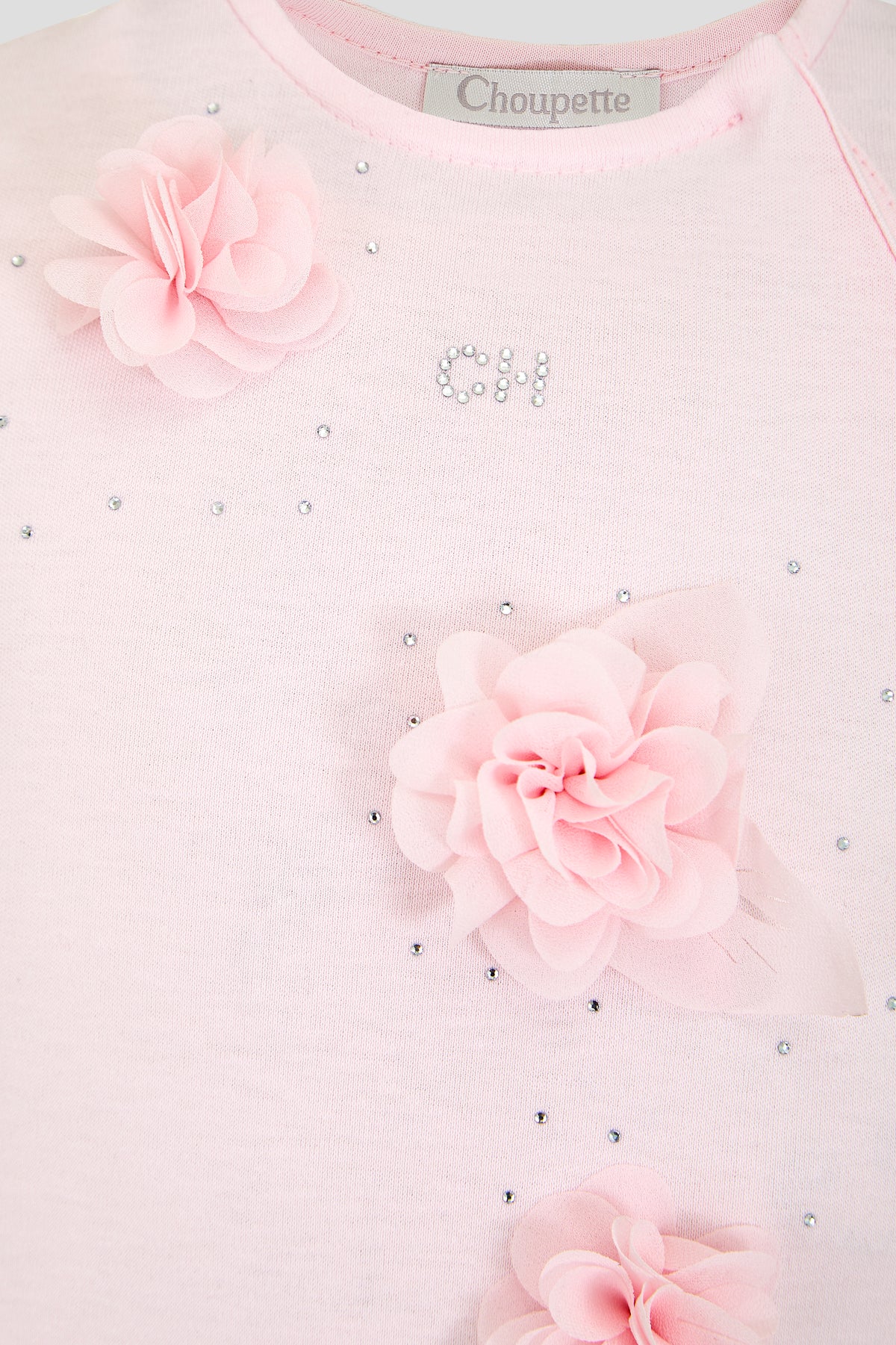Overall with 3D flowers for baby girl