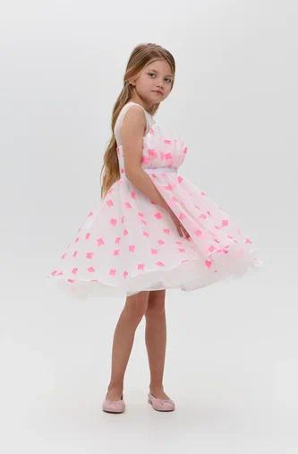Smart 3D Heart Dress, white and pink