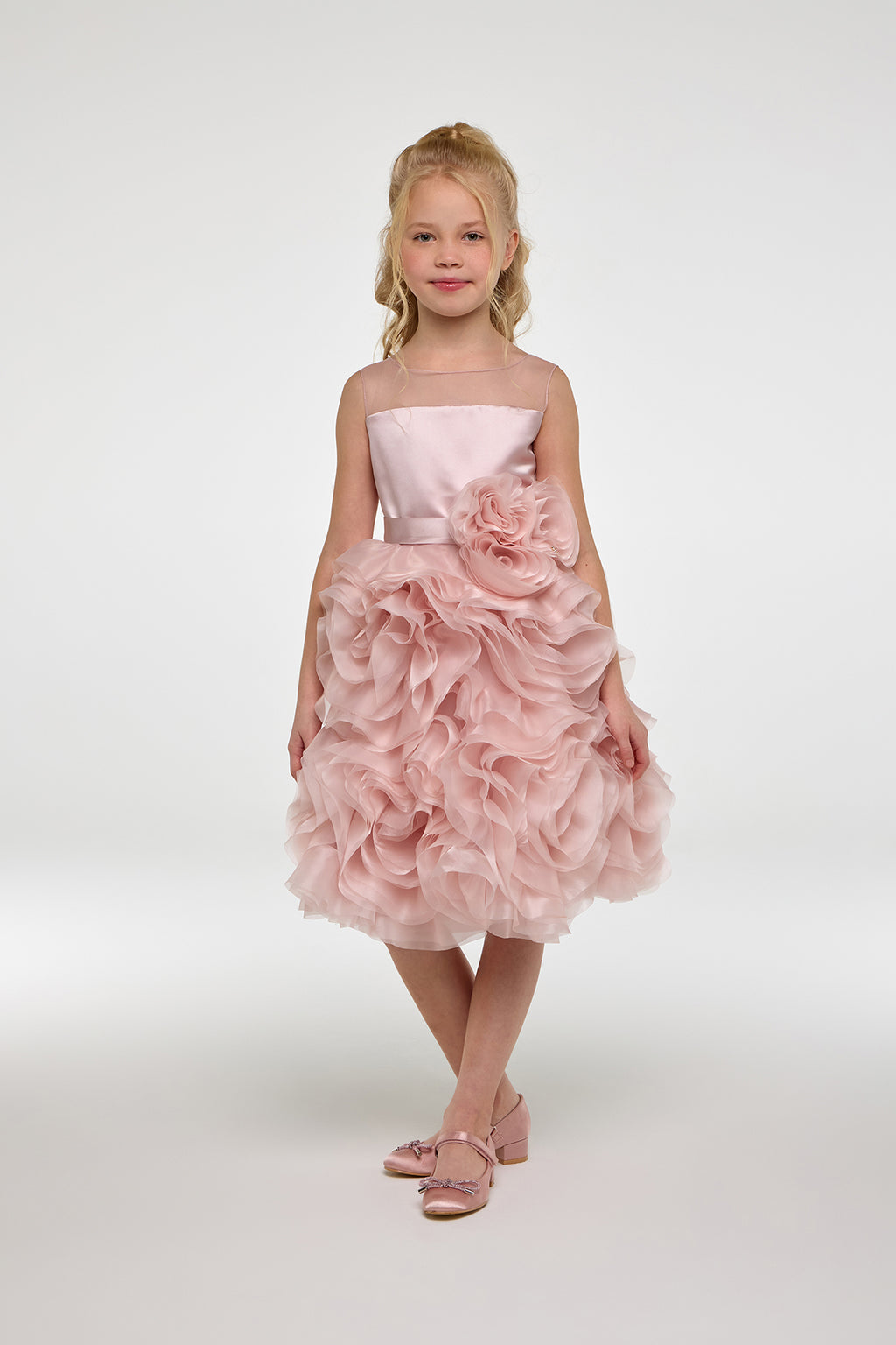 Elegant 3D Roses Decorated Dress
