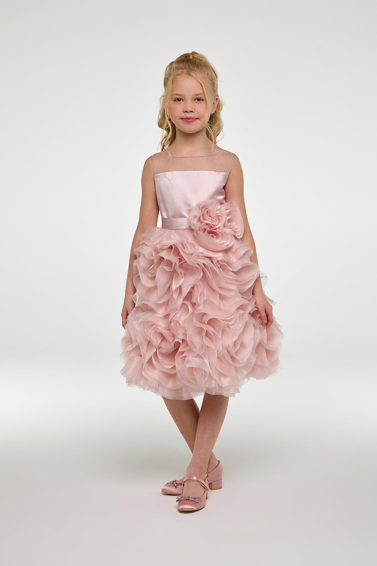 Elegant 3D Roses Decorated Dress