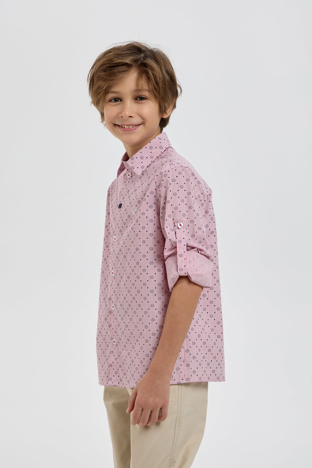 Elegant Coral Shirt with Print