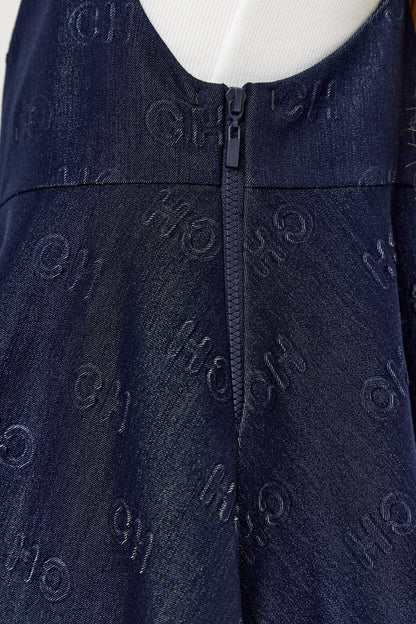 CH Branded Denim Pinafore Dress