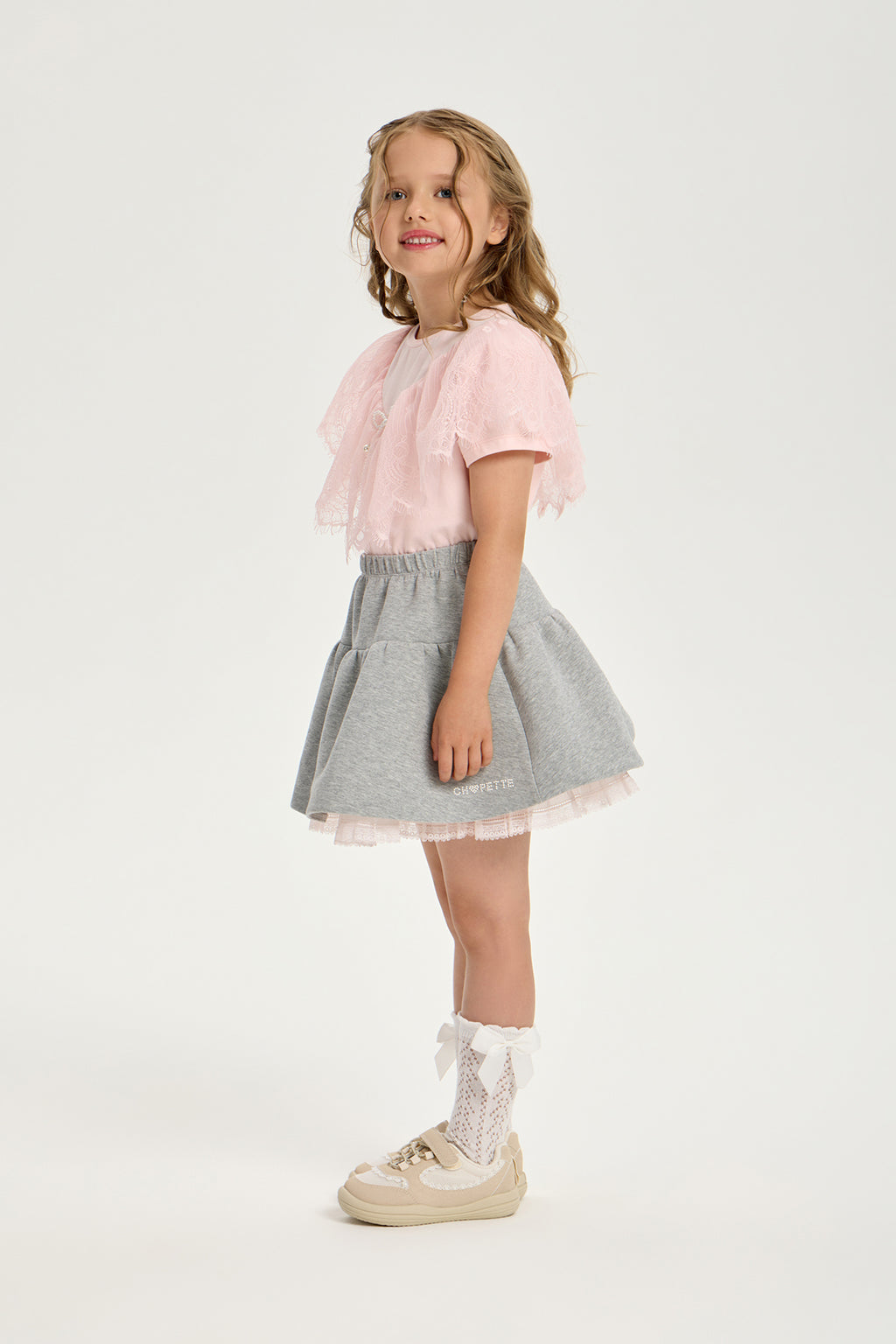 Elegant Cotton Can-can Skirt with Laces