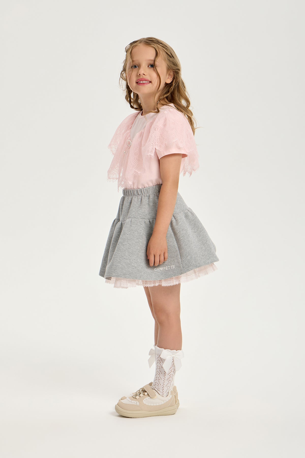 Elegant Cotton Can-can Skirt with Laces