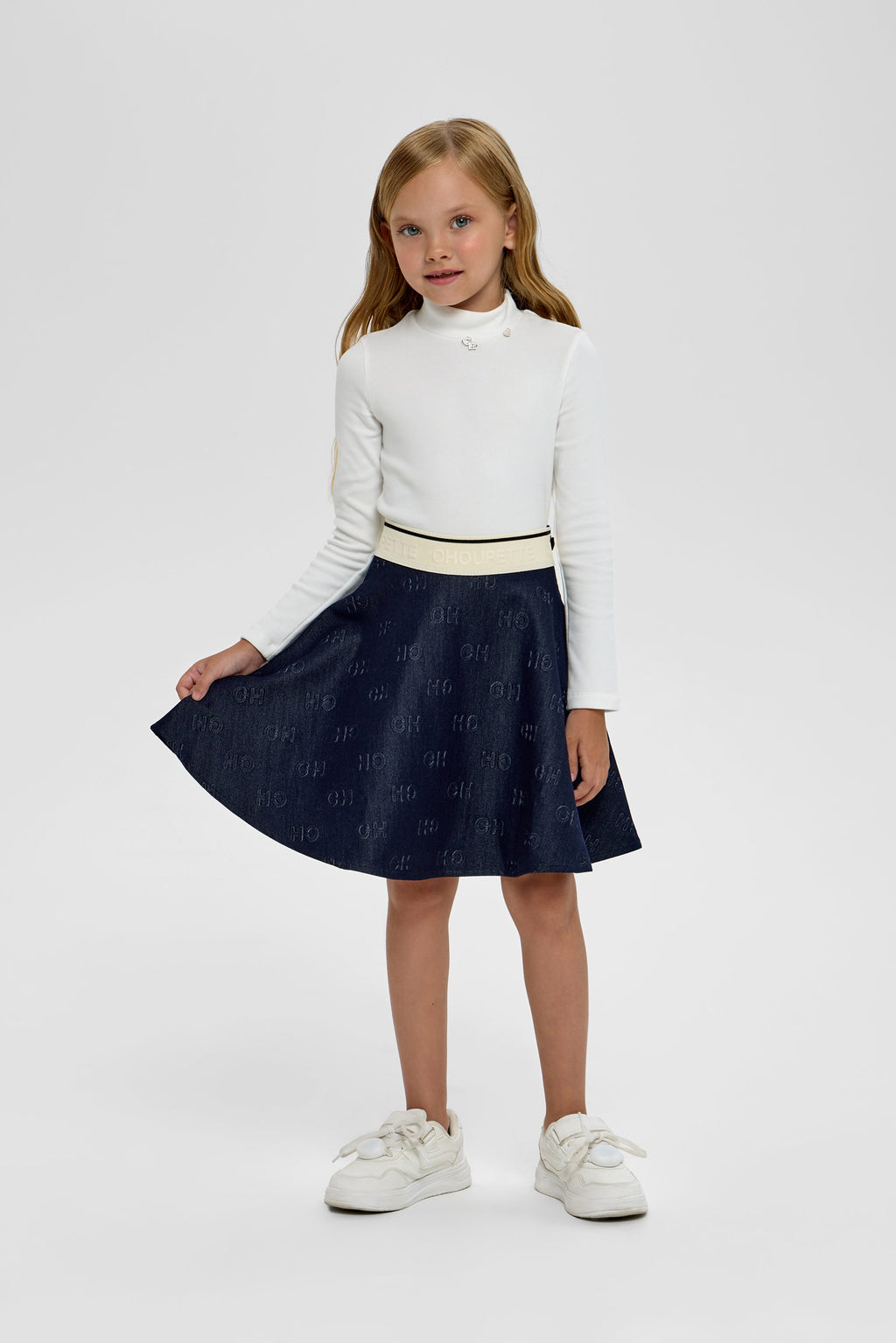 Elastic Band CH Branded Denim Skirt