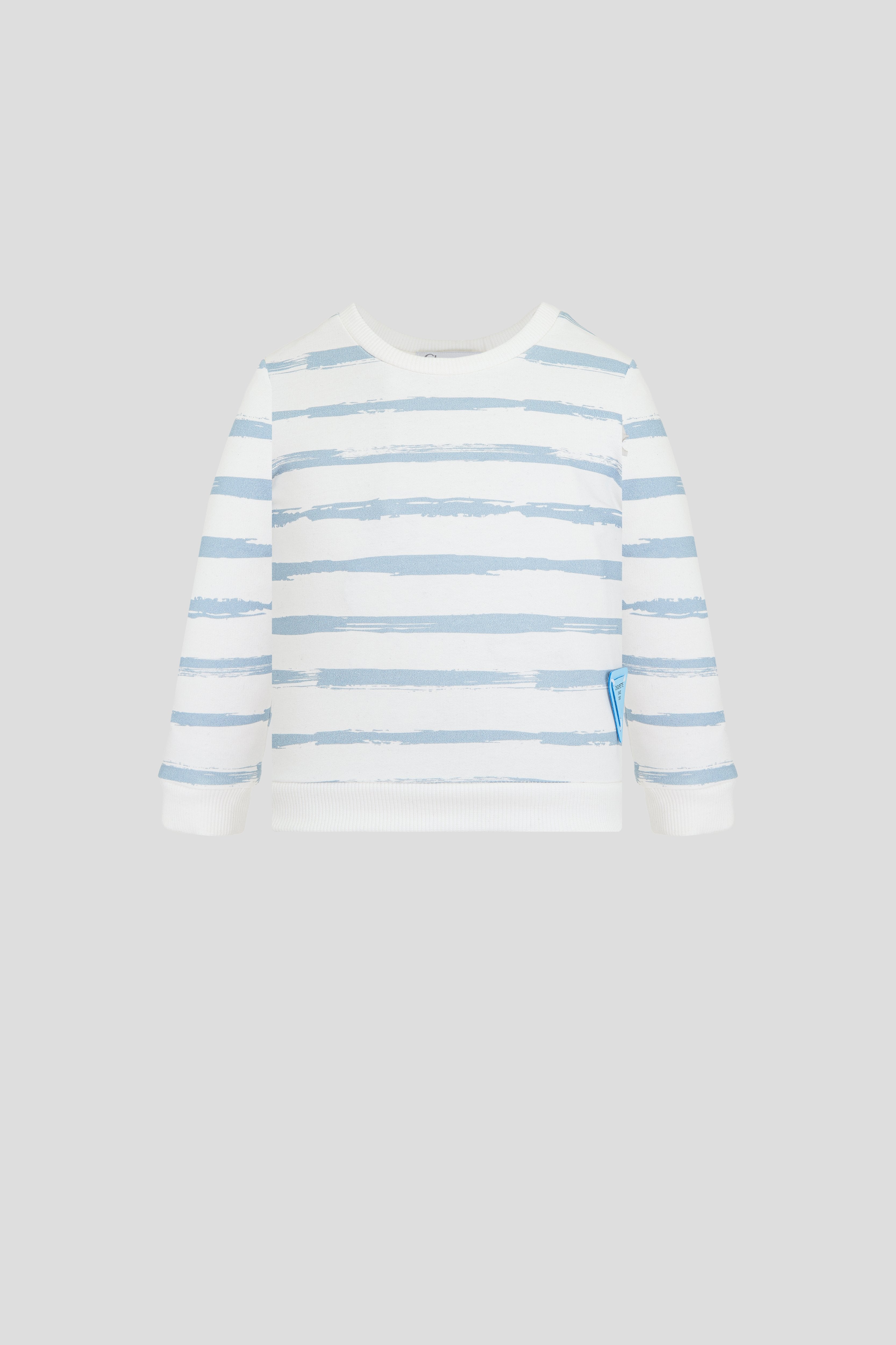 Sweatshirt, striped ecru