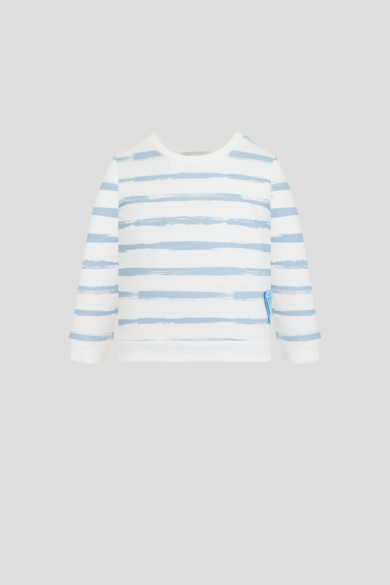 Sweatshirt, striped ecru