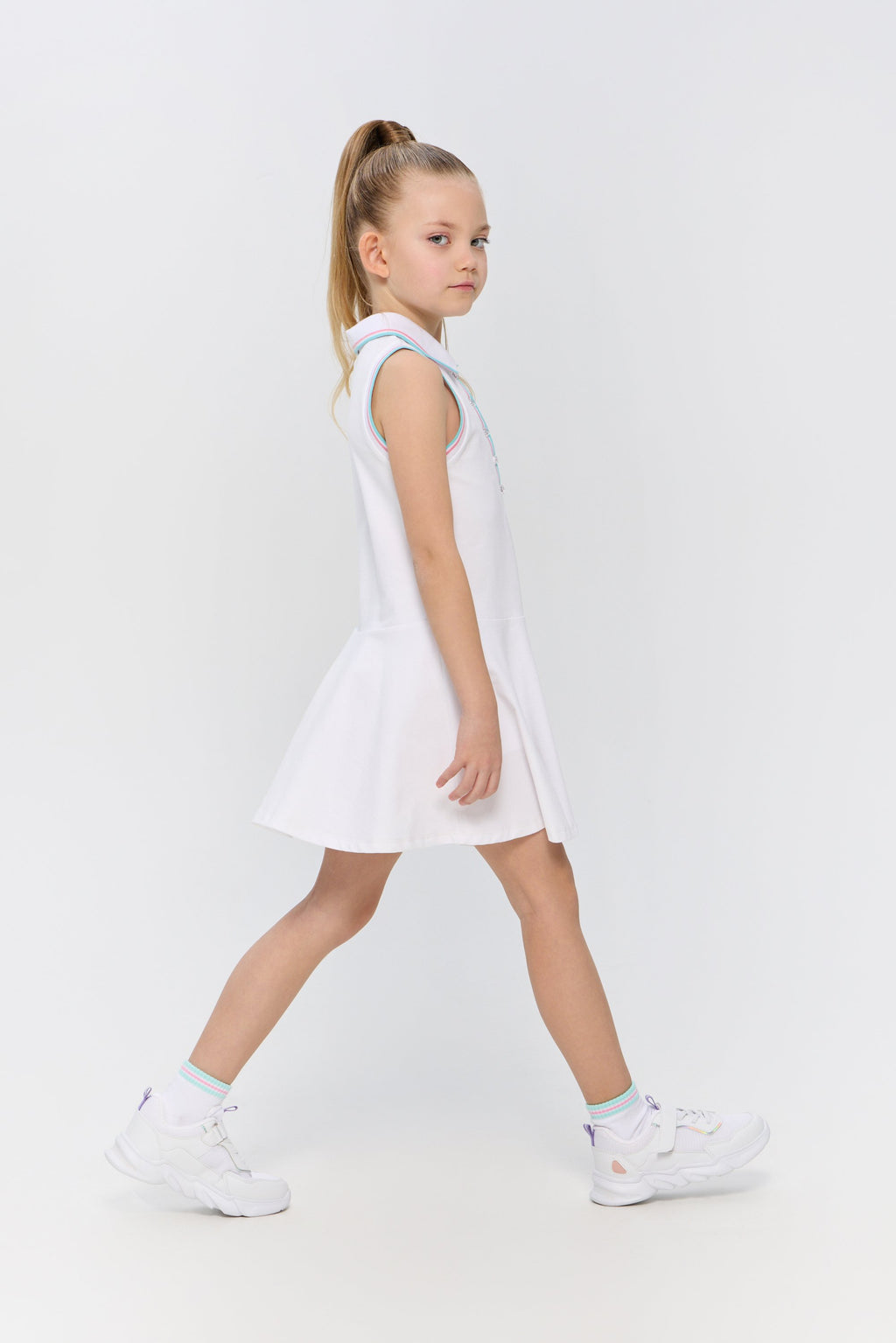 White Sports Polo Dress