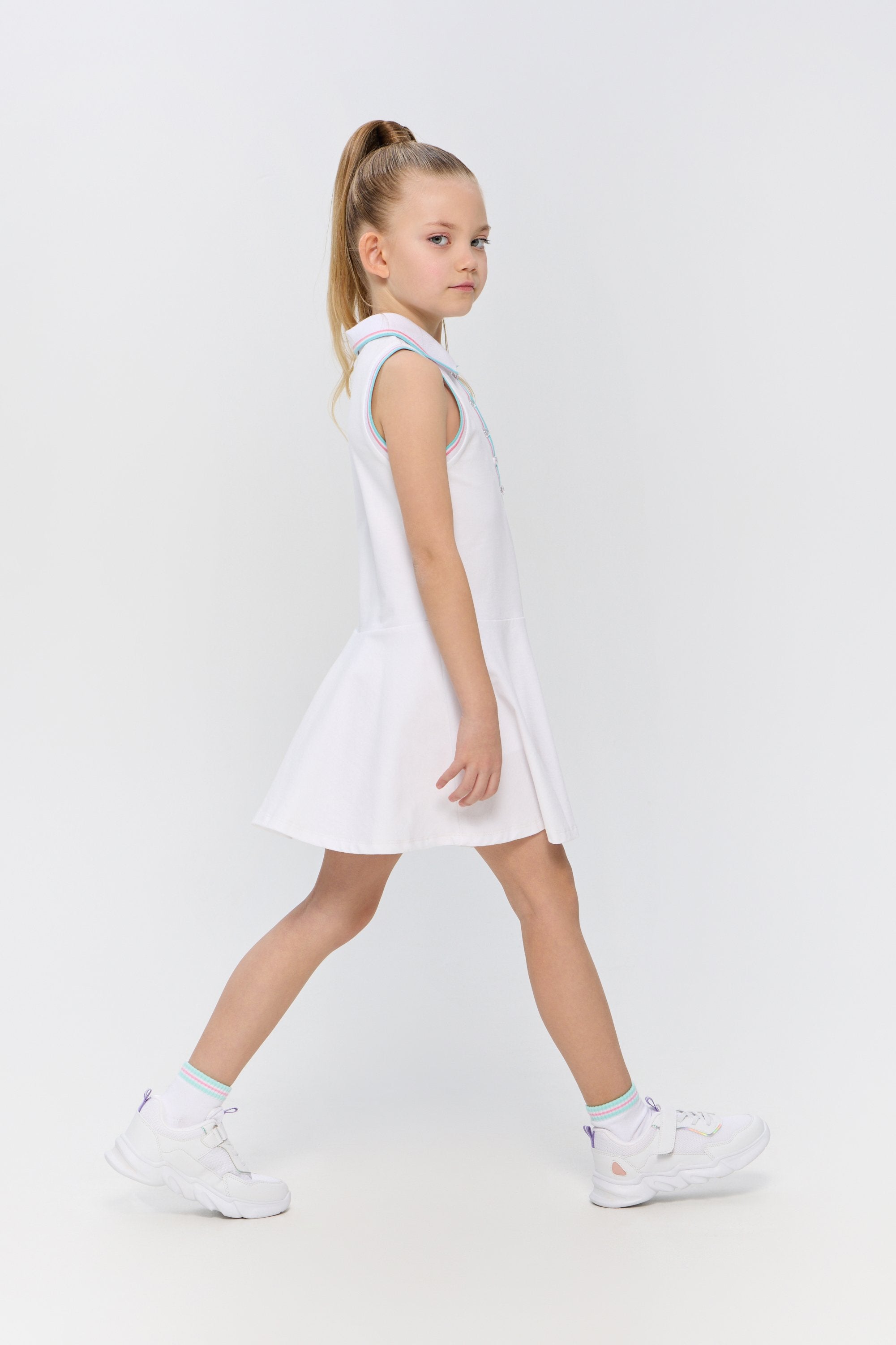 White Sports Polo Dress