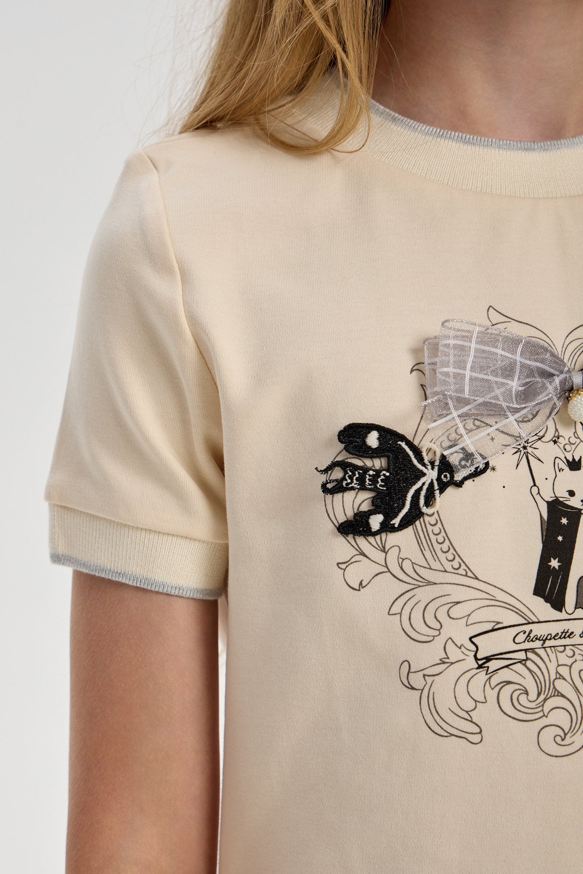 Bow Catty T-shirt for girls
