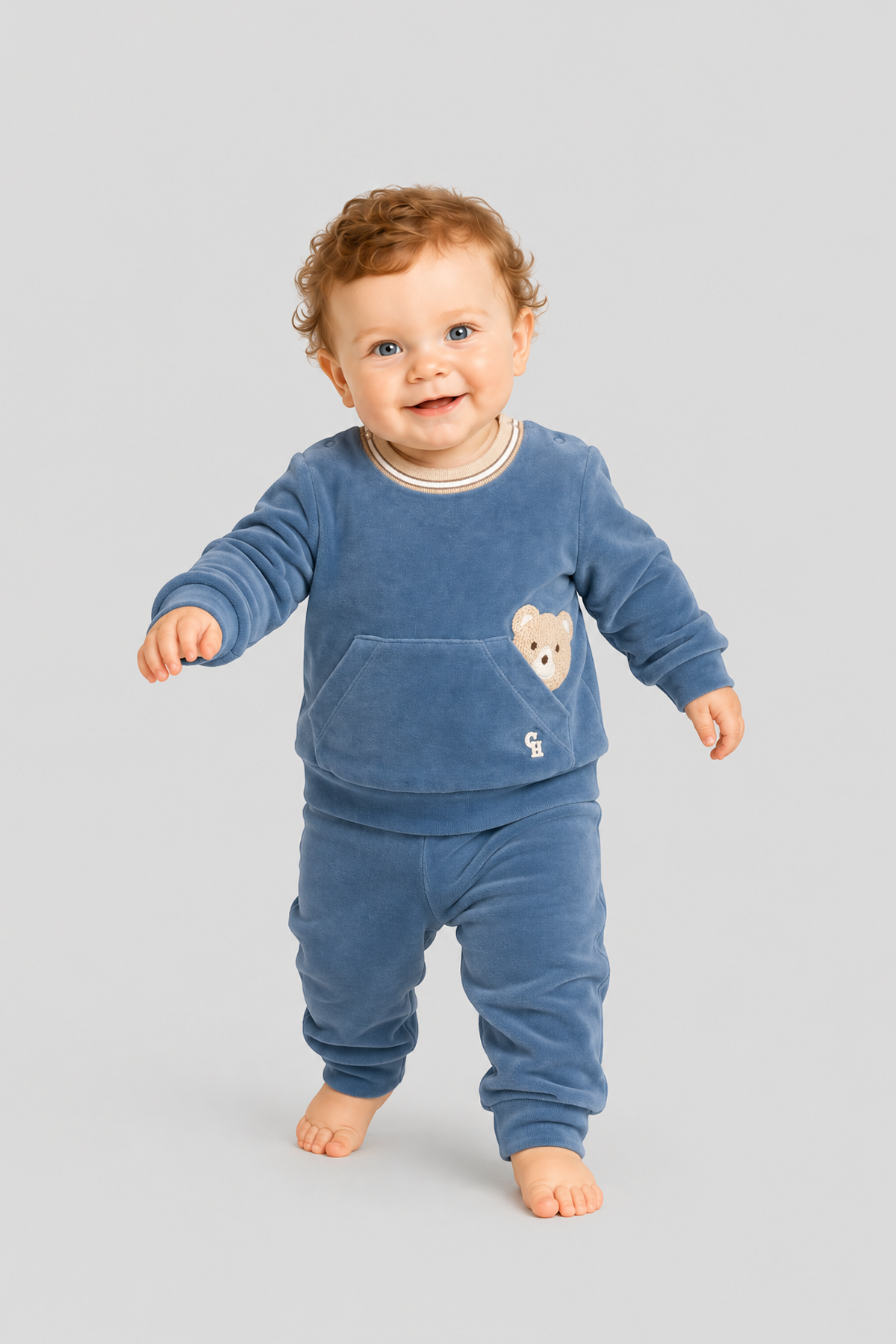Velour Tracksuit ( Sweatshirt and Pants ) for baby boy