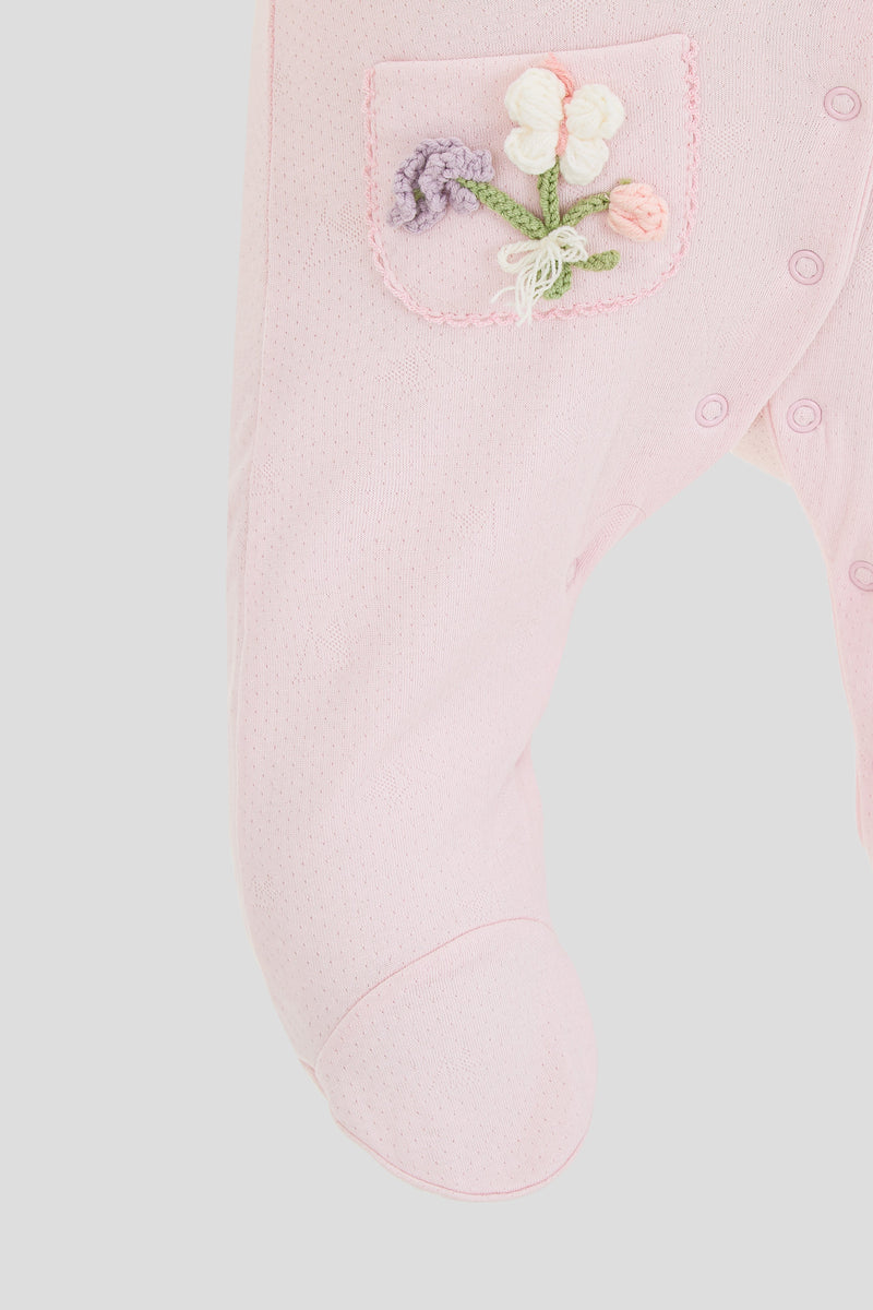 Embroidered set, pink
