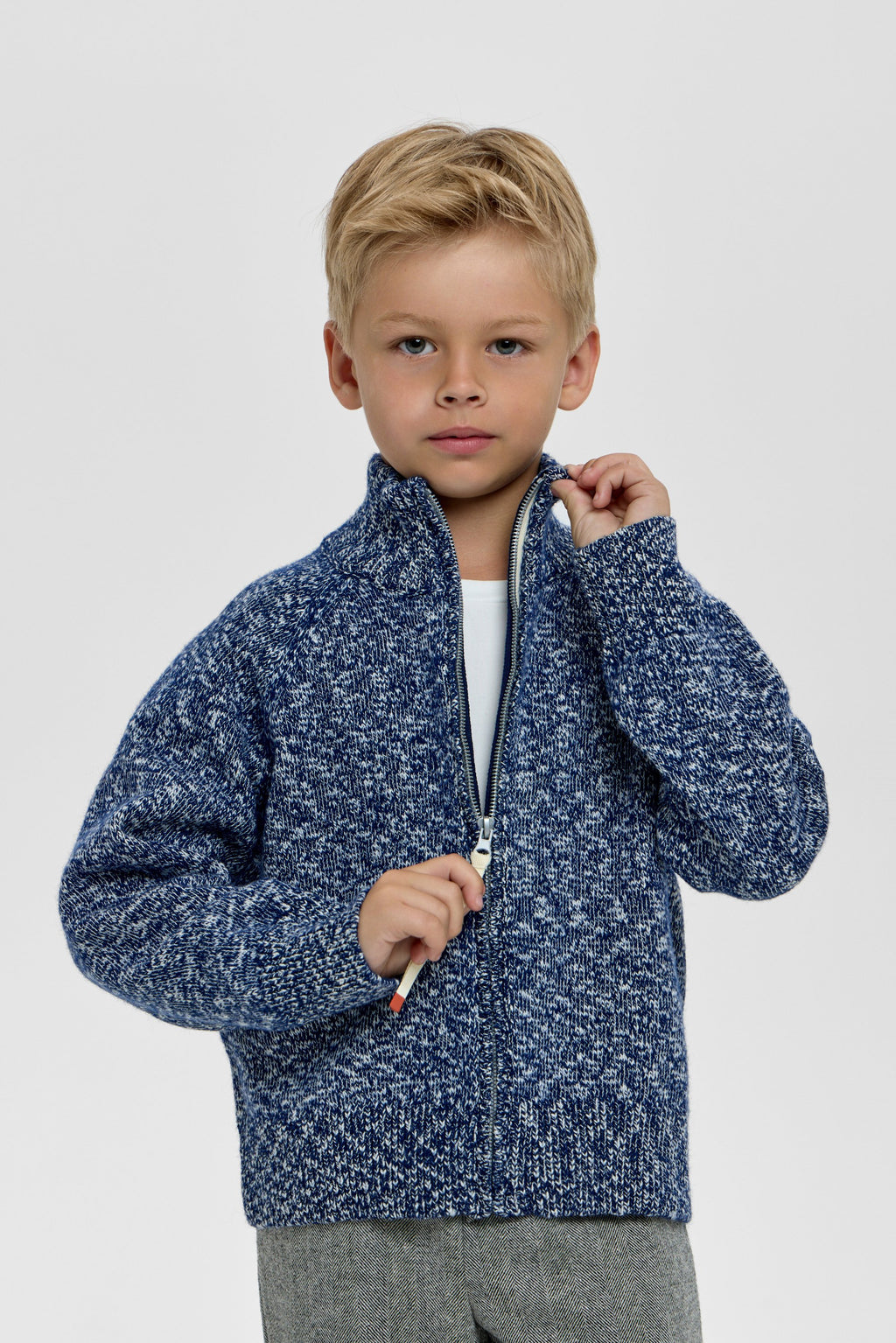 Knitted Sweater with Zip