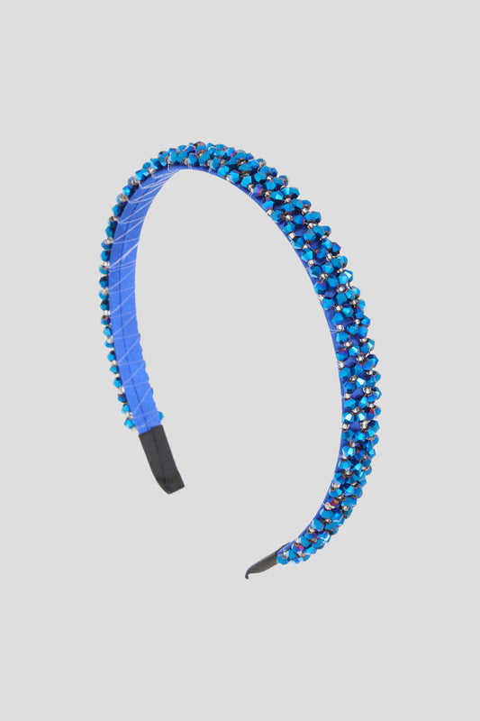 Blue Glitter Rhinestones Headband
